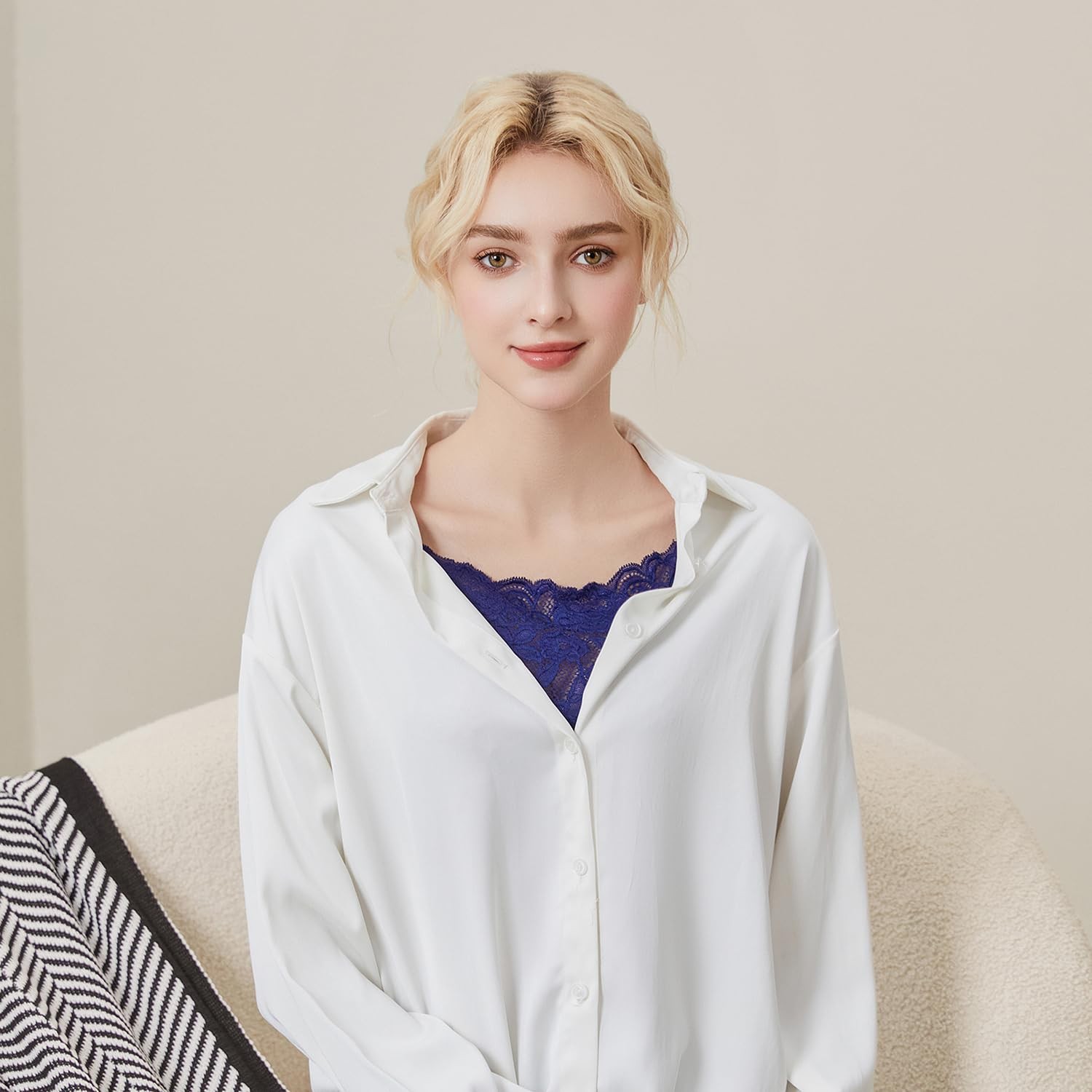 4Pcs Lady Lace Wearable Mock Camisole Bra Insert Overlay Modesty Panel Vest.