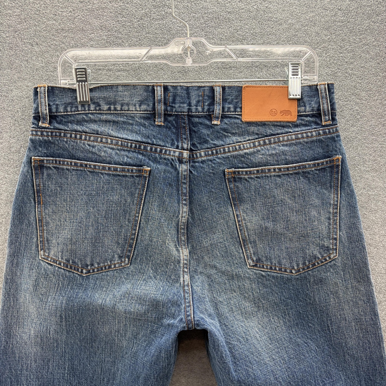 Taylor Stitch Democratic Jeans Mens 32×32 Blue Selvage Button Fly Denim Organic