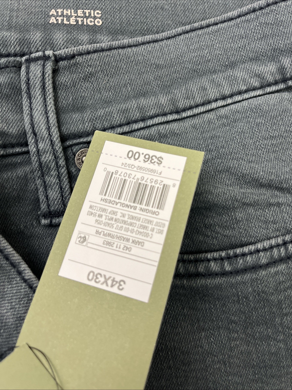 NWT Goodfellow Athletic Fit Total Flex Jeans Mens 34×30 (Actual 34×30)