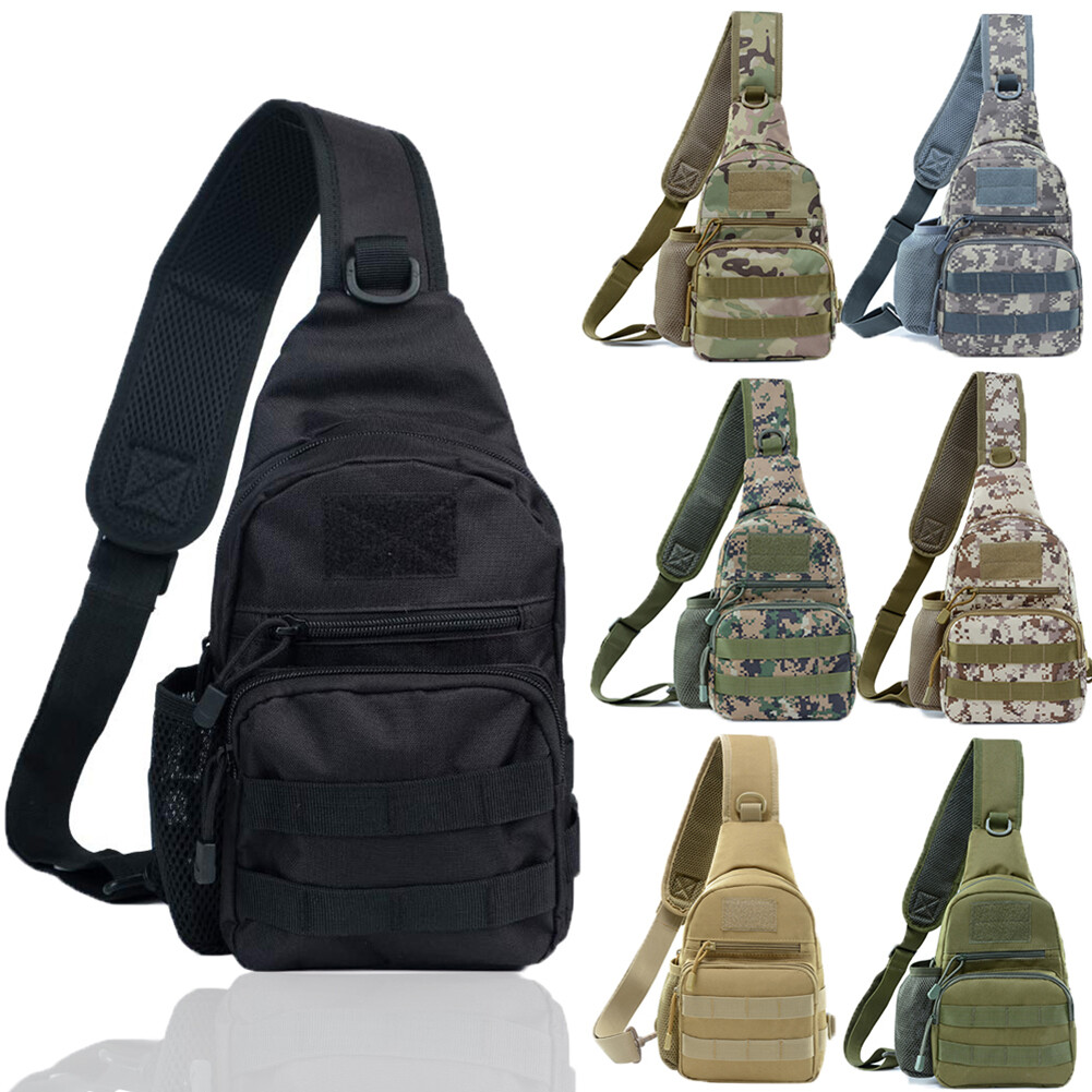 Mens Military Tactical Molle Chest Pack Backpack Sling Shoulder Crossbody Bag US