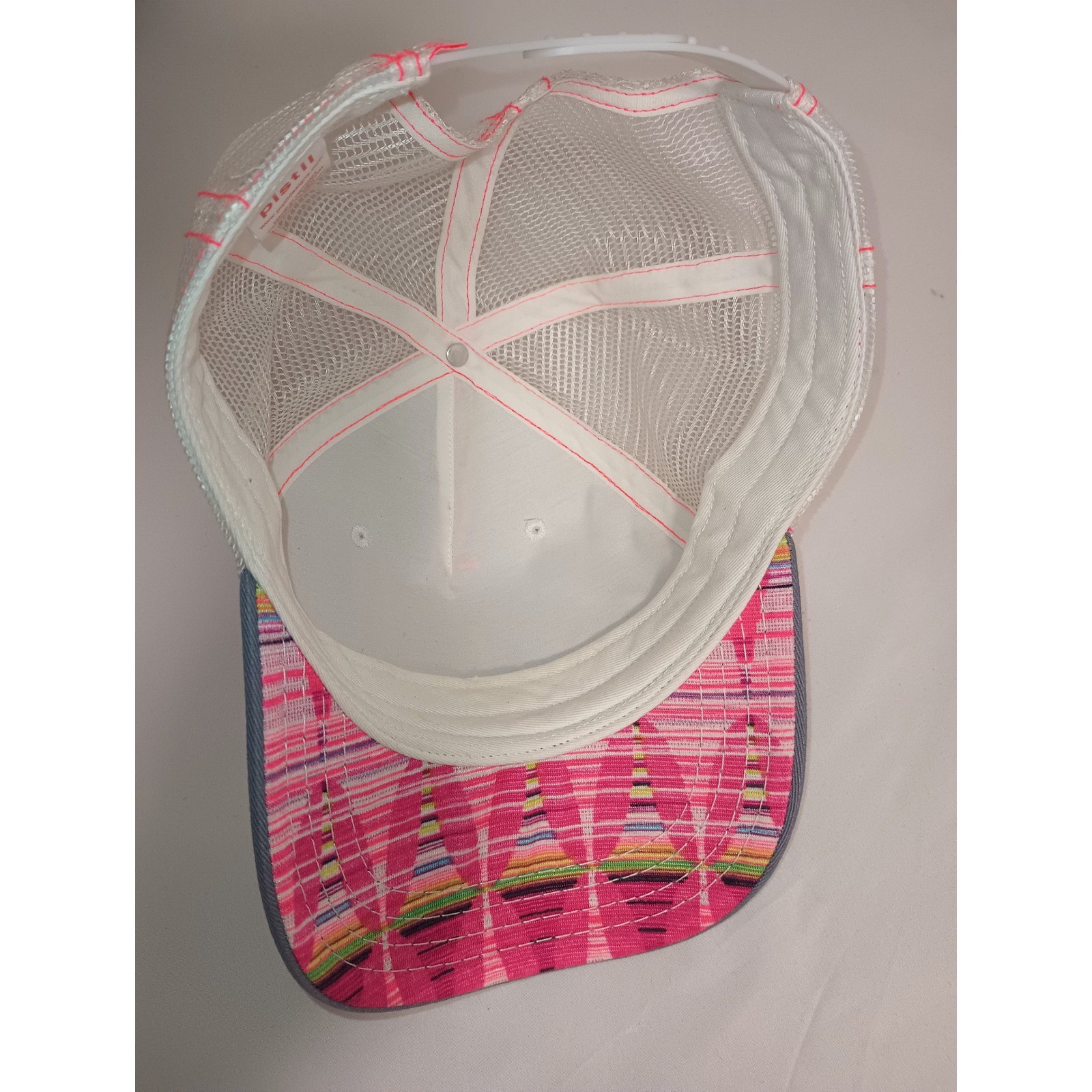 Pistil Womens Trucker Hat Pink Mountain Graphic Mesh Snapback Baseball Cap