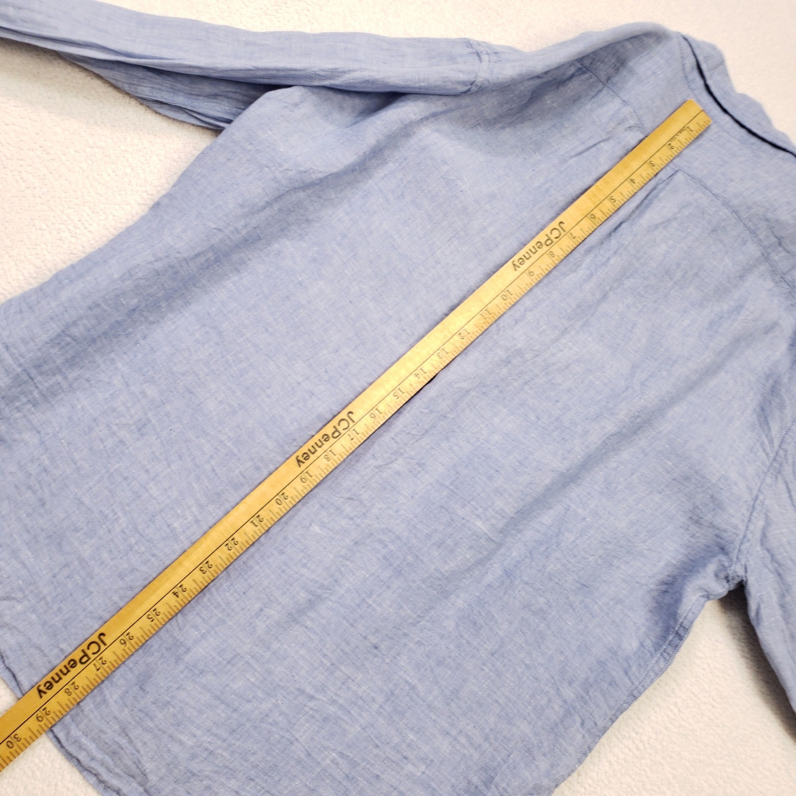 J.Crew Baird McNutt Irish Linen Button Down Shirt Mens XL Blue Slim Long Sleeve
