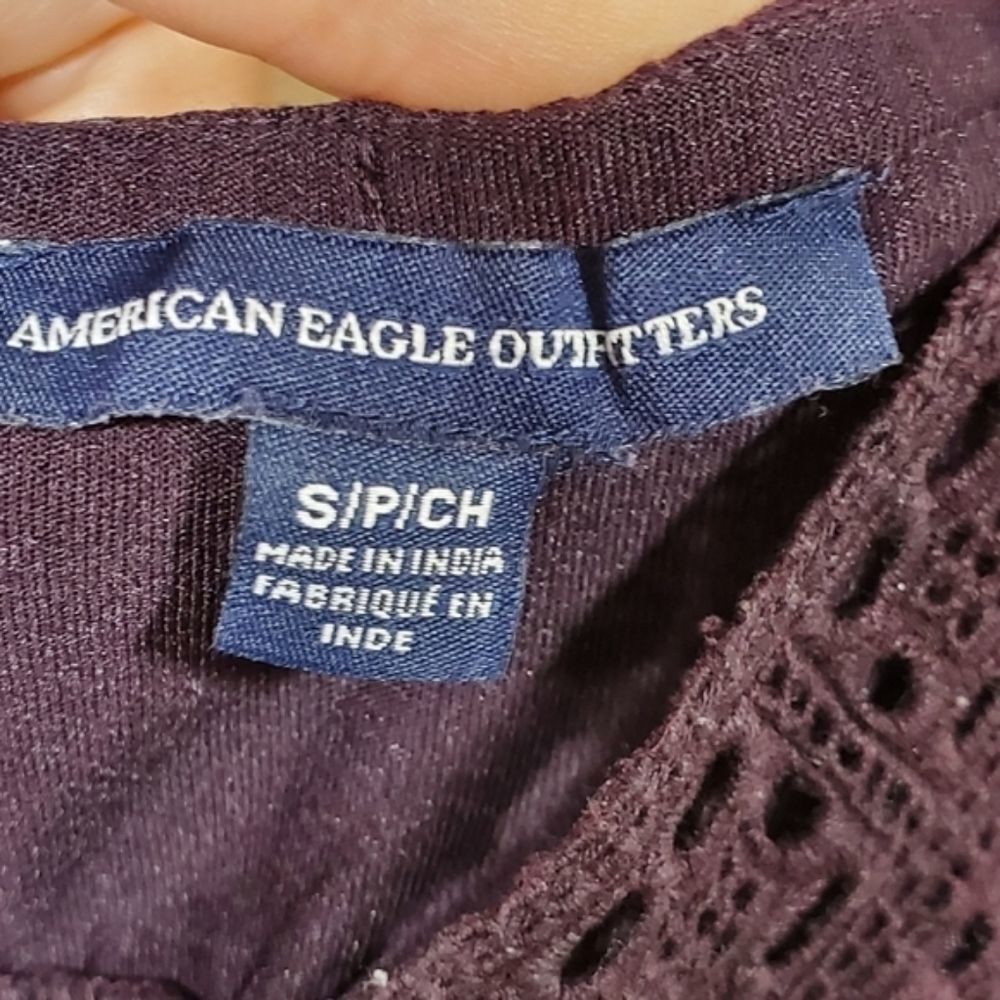 American eagle purple crocheted lace sun dress