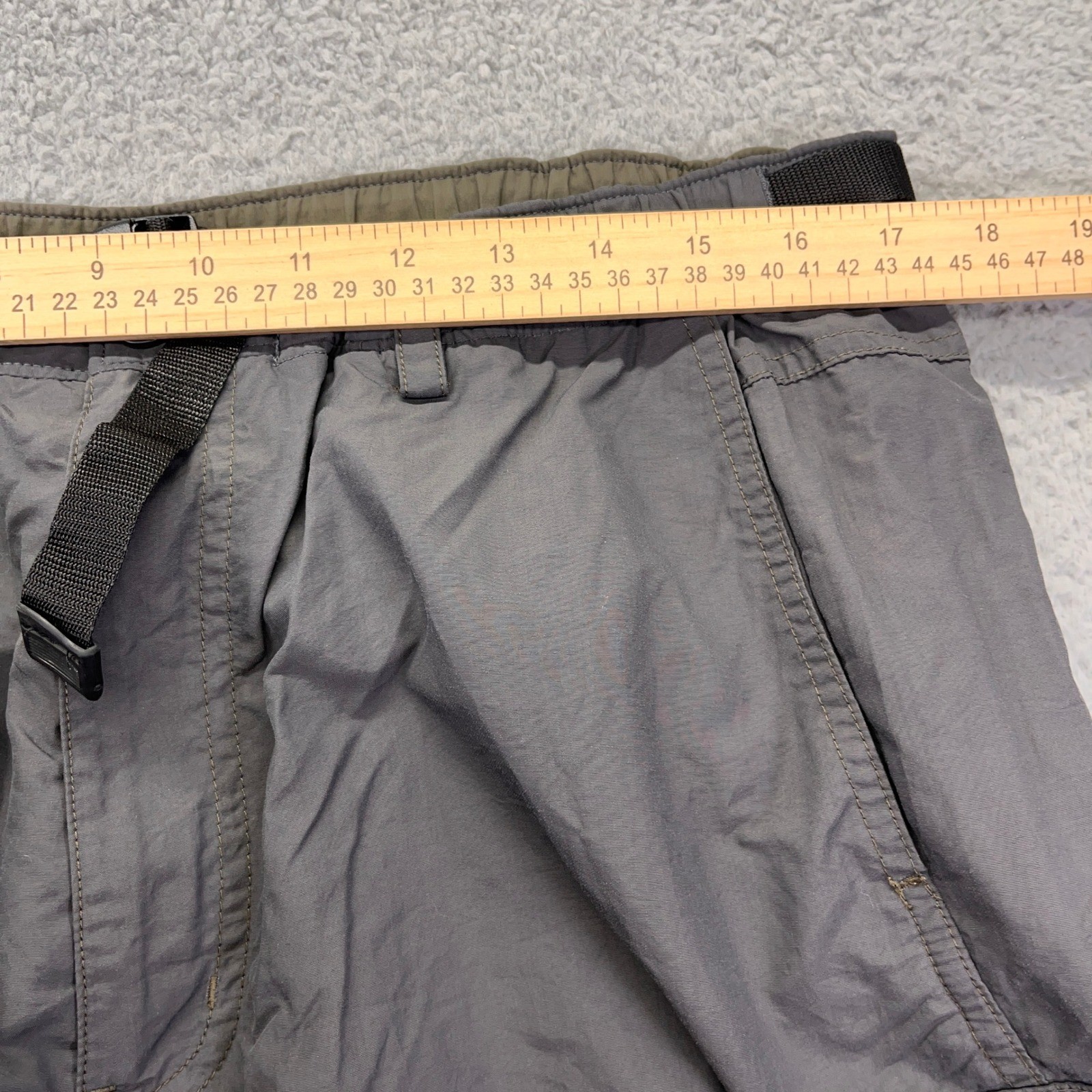 Rei Co-Op Pants Mens Large x30 Green Trailmade Cargo Roll Up Belted Nylon Hiking