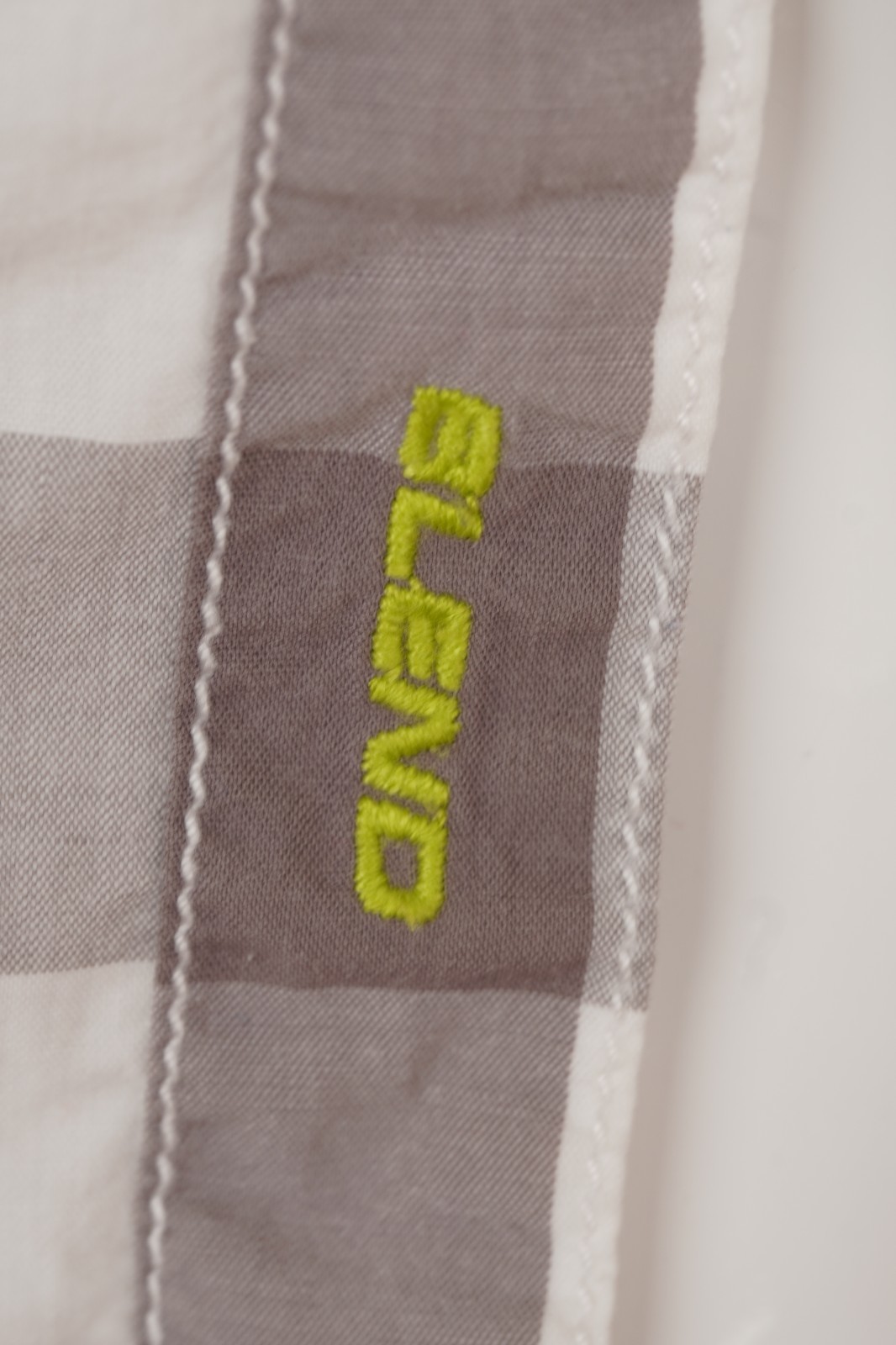 Vintage Blend Plaid Shirt Grey White Cotton Casual Mens M