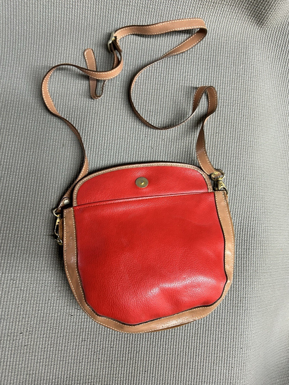 Vtg Italian Blue Or Red Italian Leather Crossbody Bag Saddle Handbag By I Santi