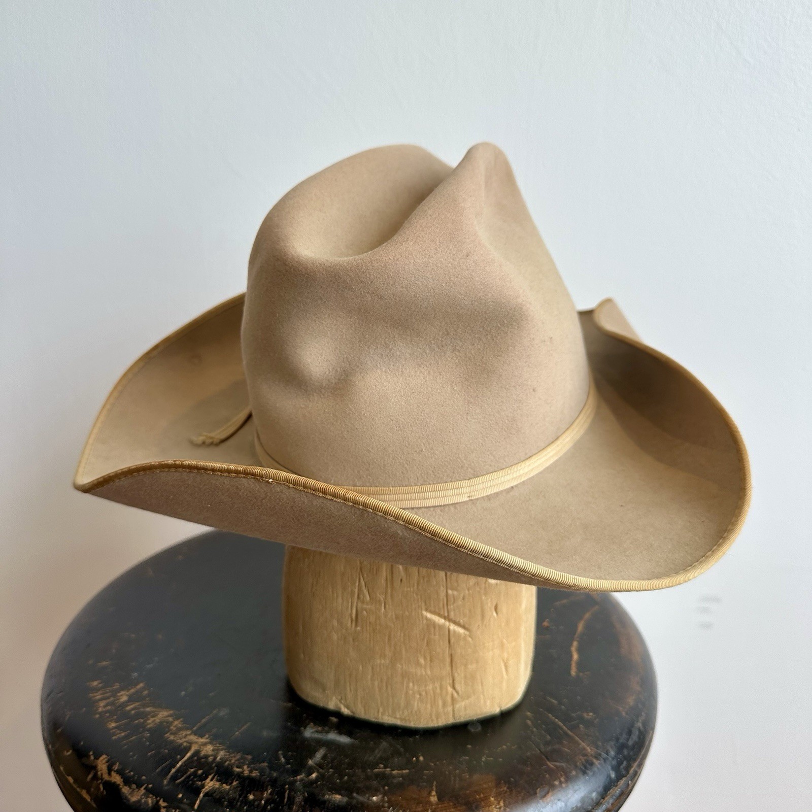Vintage Plainsman Cowboy Hat Raw Hide Felt Fresno Western Hat