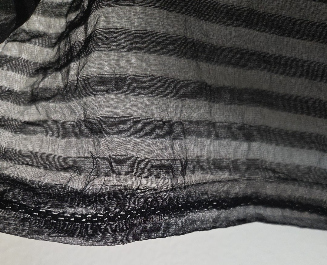 IRO Paris Sheer Black Silk Blend Boxy Top Women’s Striped Textured EU 36 US 4