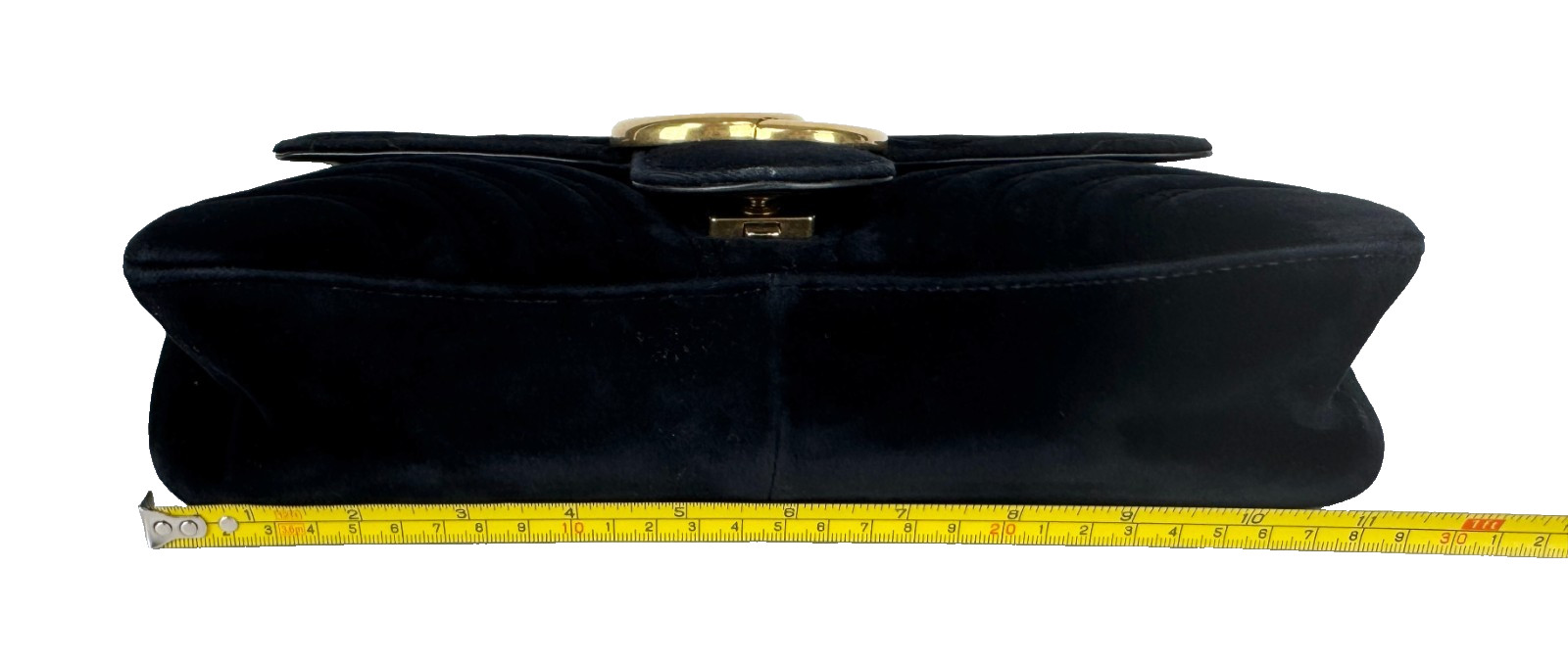 Gucci Auth Black Double G Marmont Medium Velvet Crossbody Shoulder Chain GG Bag
