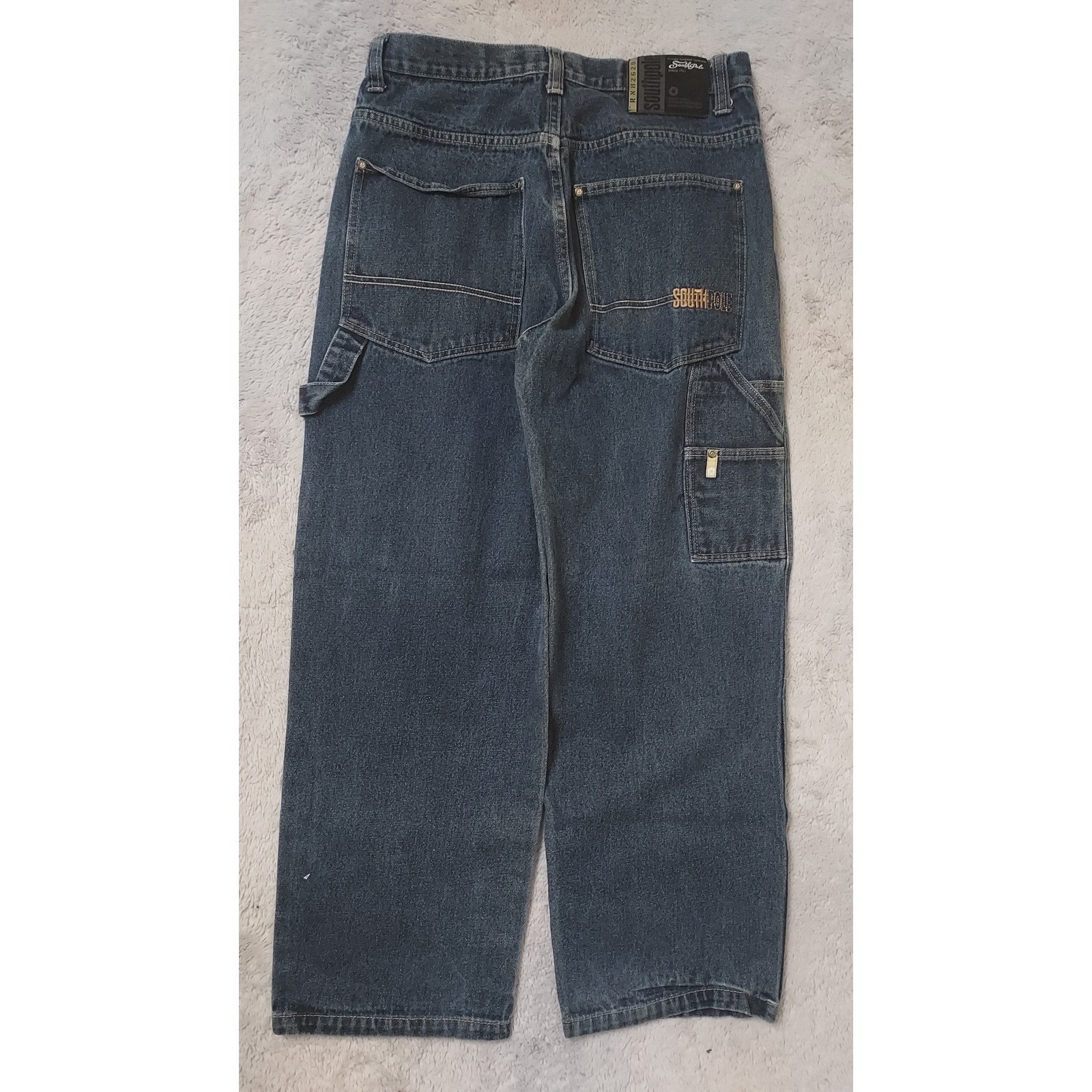 Southpole Jeans Mens 34 Baggy Carpenter Y2K Hip Hop Dark Wash Blue Skater Grunge