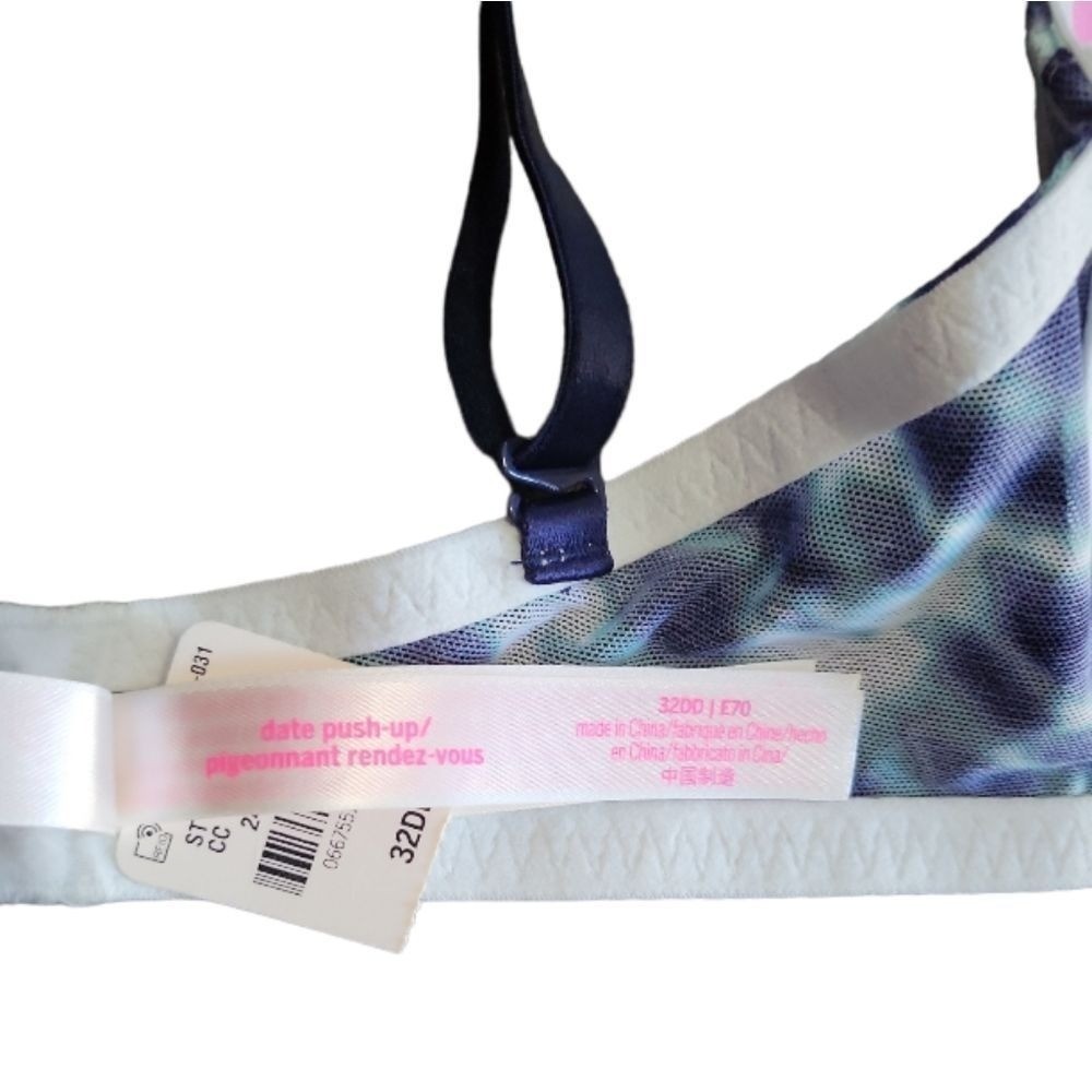 PINK VICTORIA’S SECRET Blue/Green NWT “Date” Push-Up Bra Size 32DD