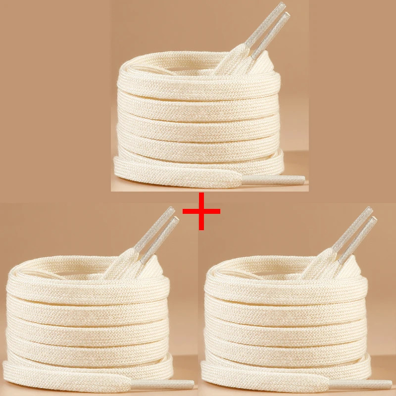 New 0.8cm Wide Flat Cotton Shoelaces Unisex, Solid Color High-Quality Shoelace S