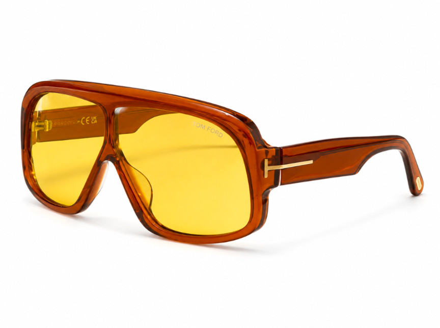 Tom Ford Cassius Sunglasses FT0965 Brown/Yellow 78-4-125mm With Case New