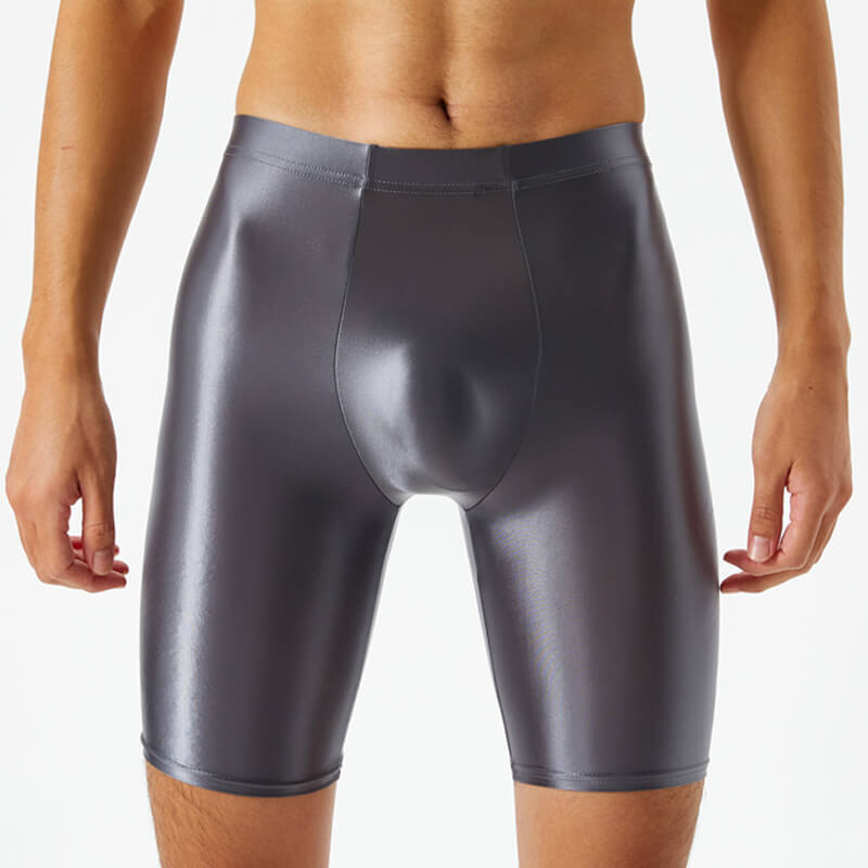 Men’s Wet Look Shiny Satin Tights Underwear Bulge Pouch Boxer Shorts Underpants