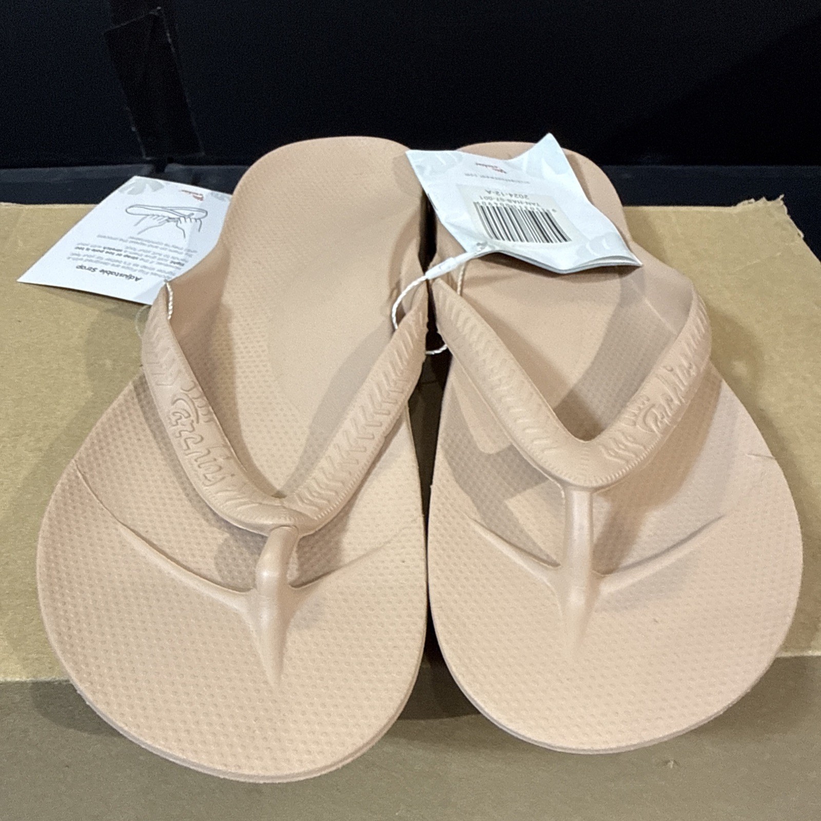Archies Arch Support Flip Flops Thong Sandals Tan Sz Men’s 7 Women’s 8 NWT