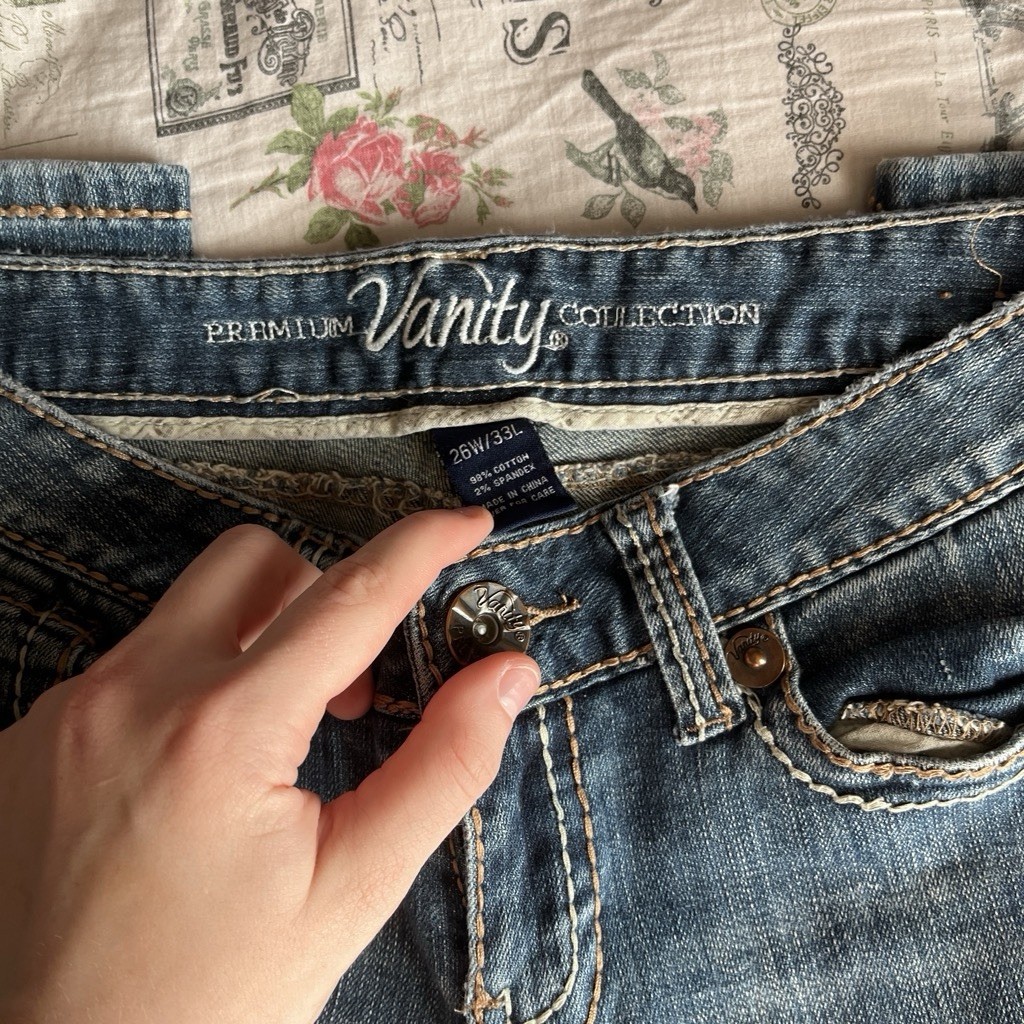 Vanity Premium Collection Women’s Blue Bootcut Jeans, Slim Fit Low Rise Stretch