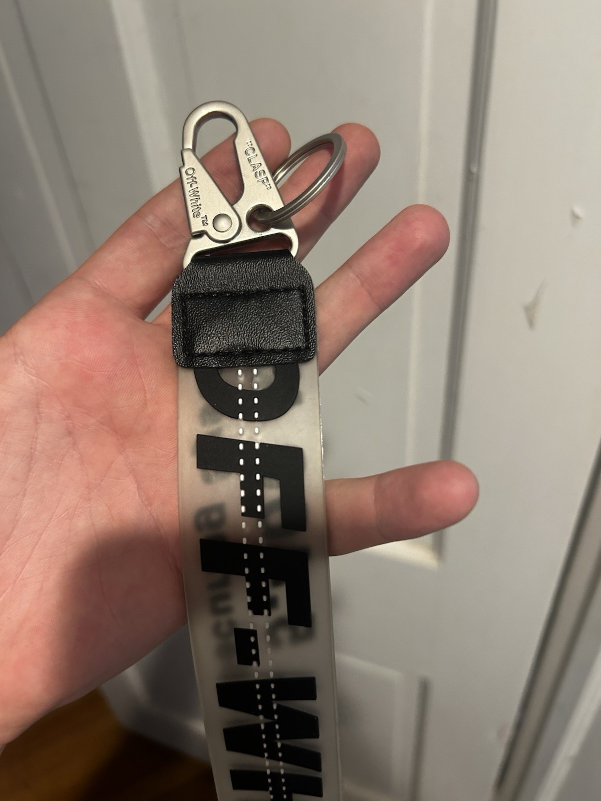 Off White Transparent Rubber Clear Black Industrial lanyard