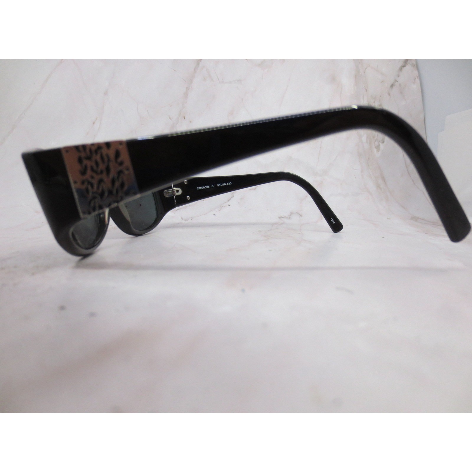 Chelsea Morgan Sun CMS0005 Black Oval Sunglasses Silver Filigree 55-16-130
