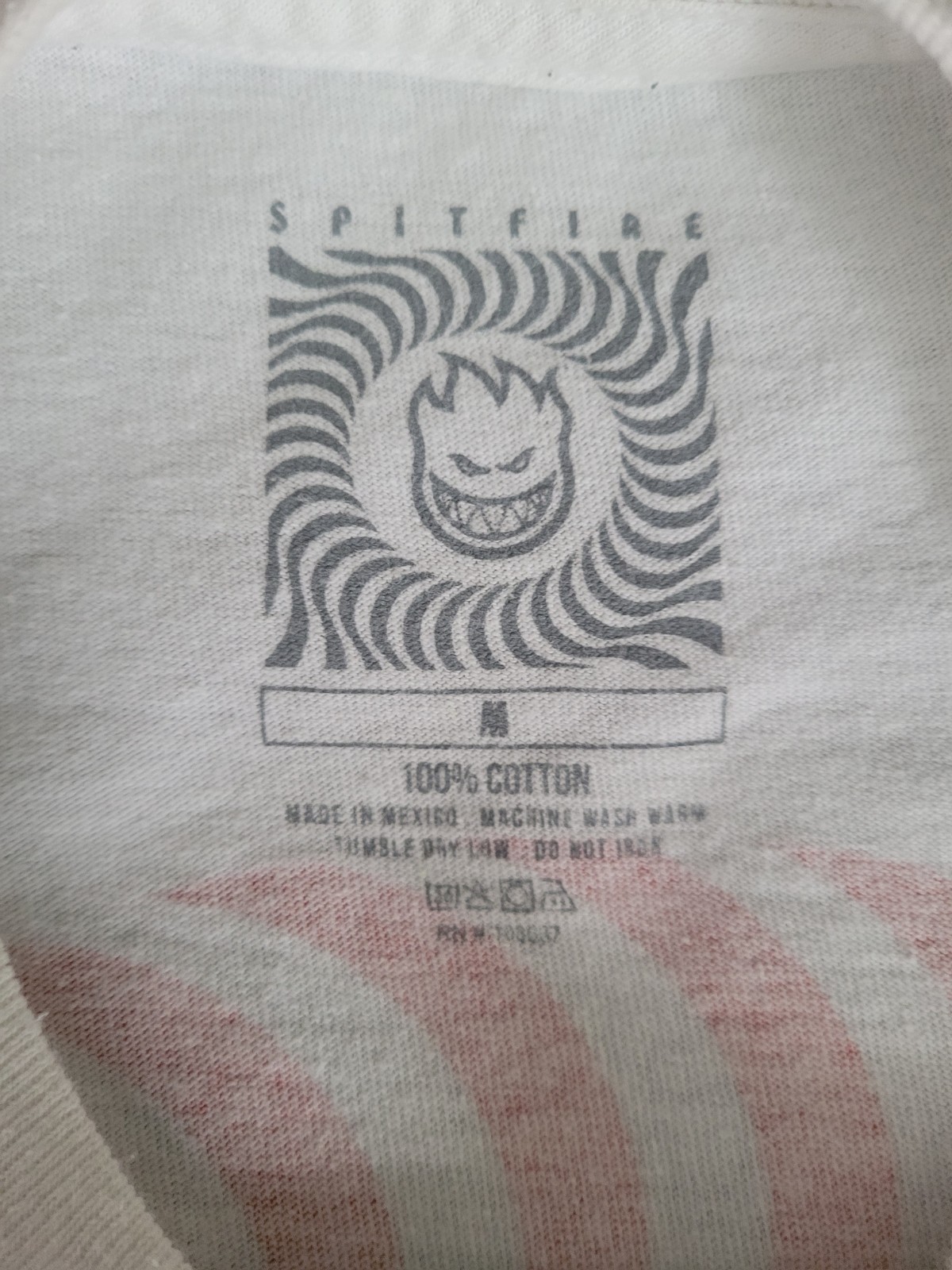 FTC X Spitfire Wheel Classic Swirl Long Sleeve Shirt White Red Men Medium Trippy