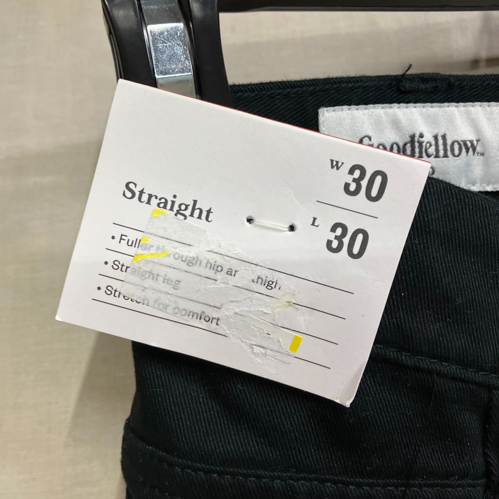 Goodfellow & Co 5-Pocket Pants Men’s Black Fly Button & Zipper Straight Fit