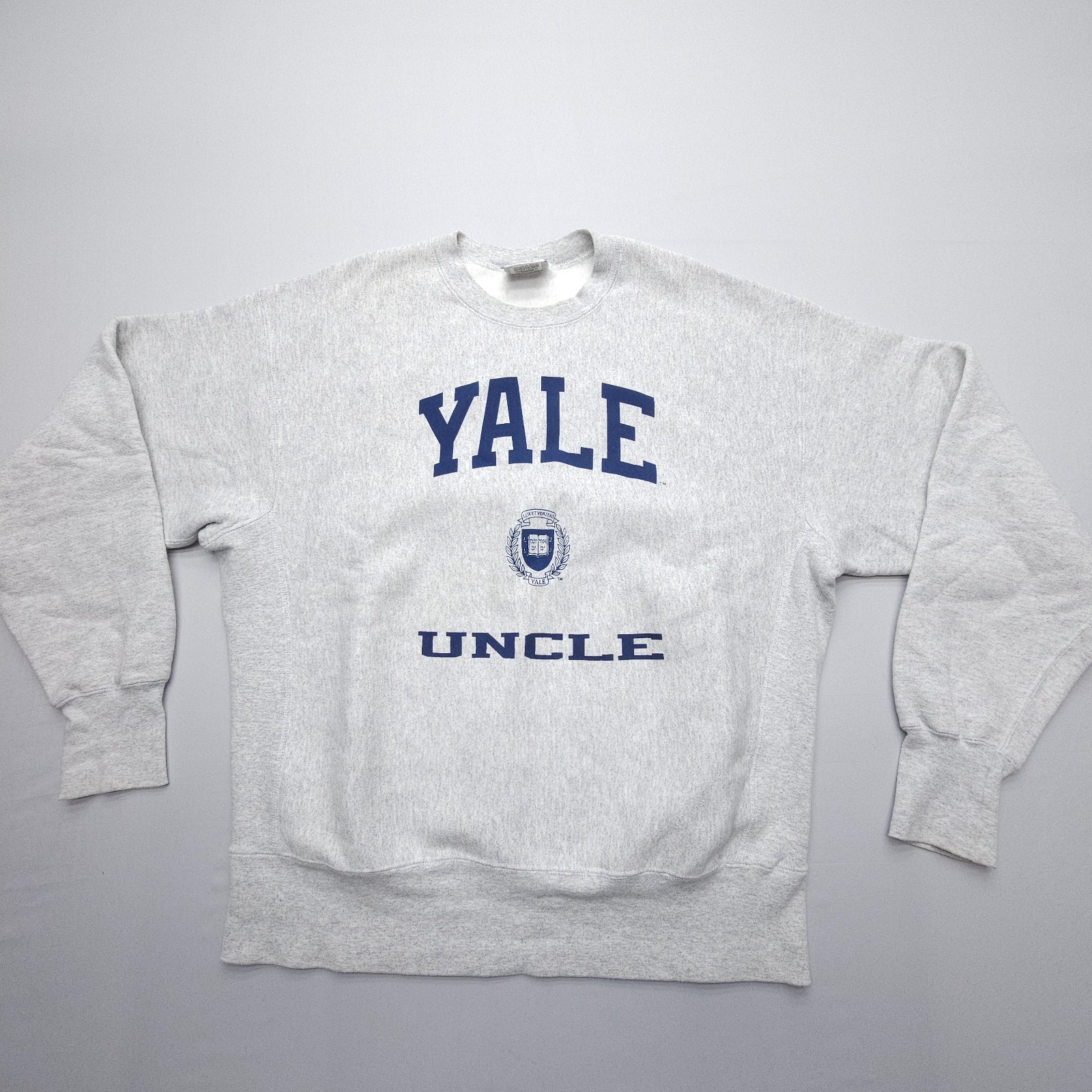 Vintage Yale Uncle Lee Crossgrain Heavyweight Sweatshirt Mens XL Gray Crest USA