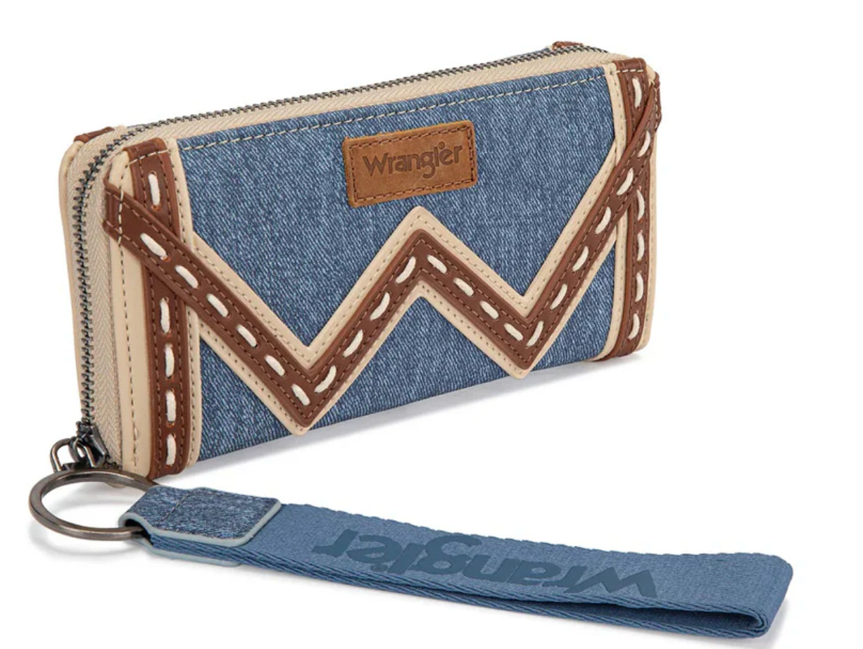 WRANGLER WESTERN CHEVRON CONTRAST STITCH RFID WALLET