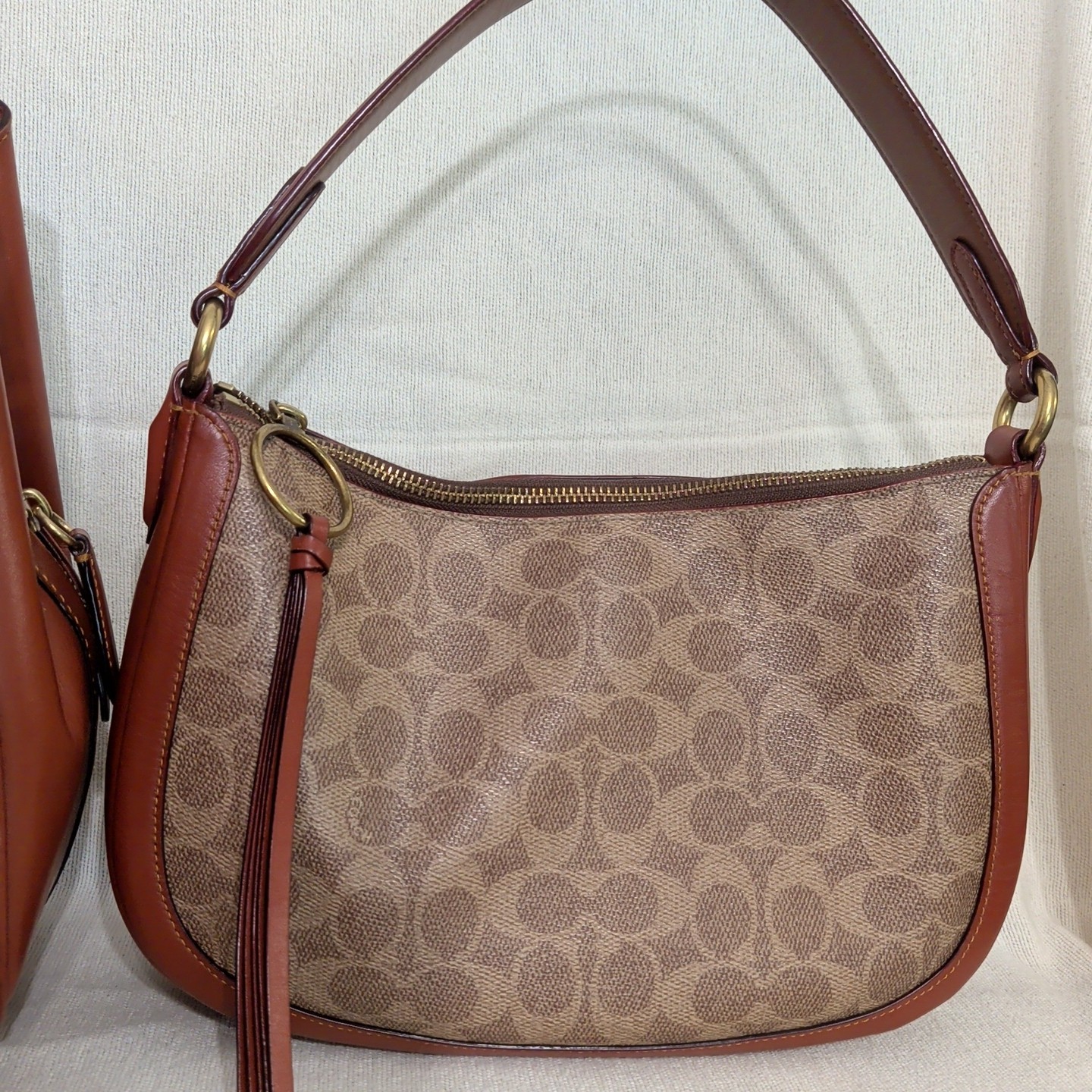 Coach 3-Piece Set: C4825 Lori & Sutton & Wallet in Leather-Tan Rust Collection