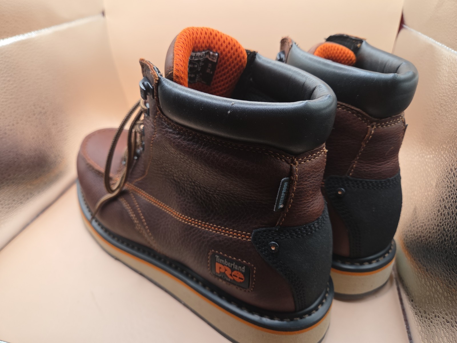 Size 12 TIMBERLAND PRO GRIDWORKS 6″ WATERPROOF SOFT TOE WORK BOOT BROWN New