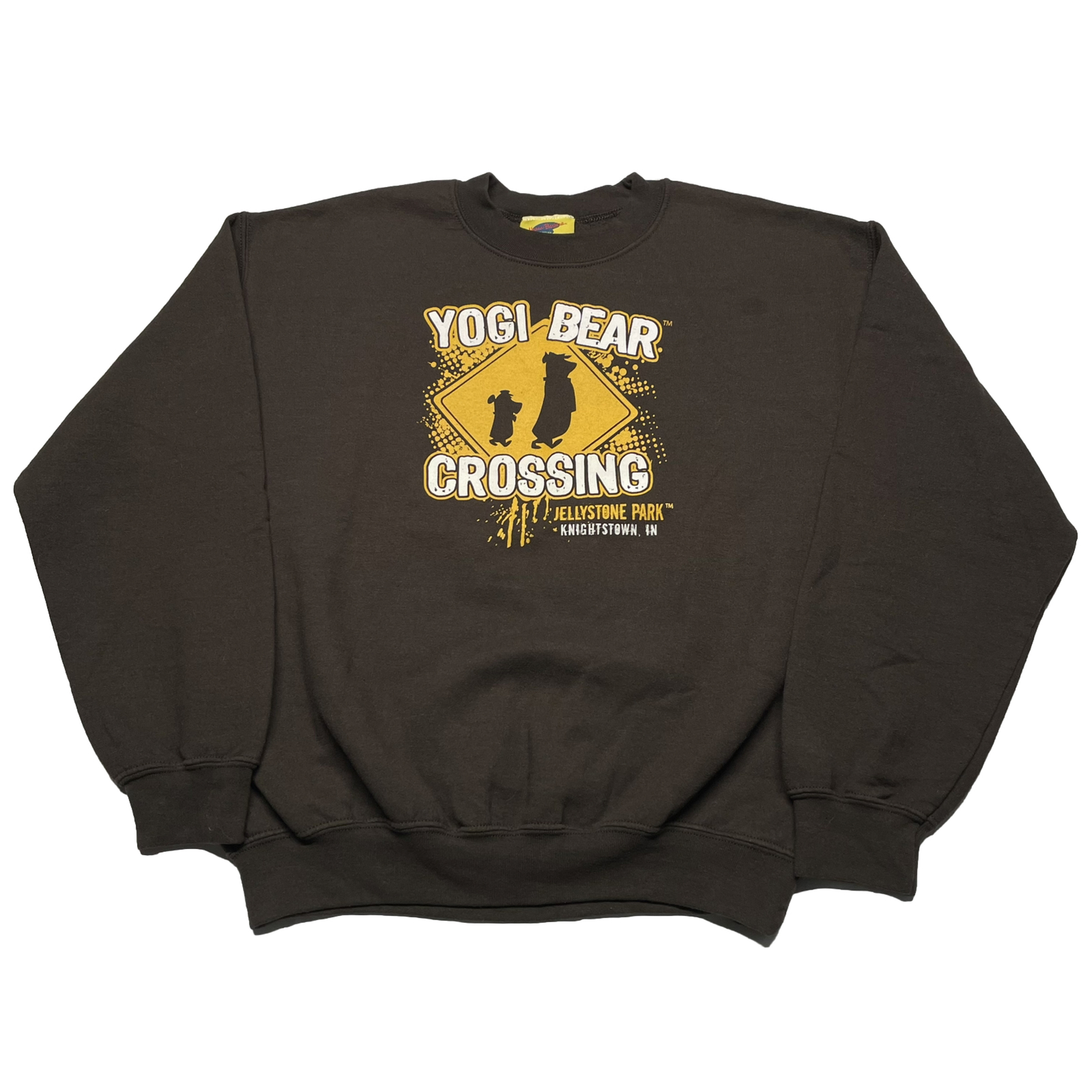 Vintage Yogi Bear Sweatshirt Men’s Medium Brown Pullover Hanna Barbera Cartoons