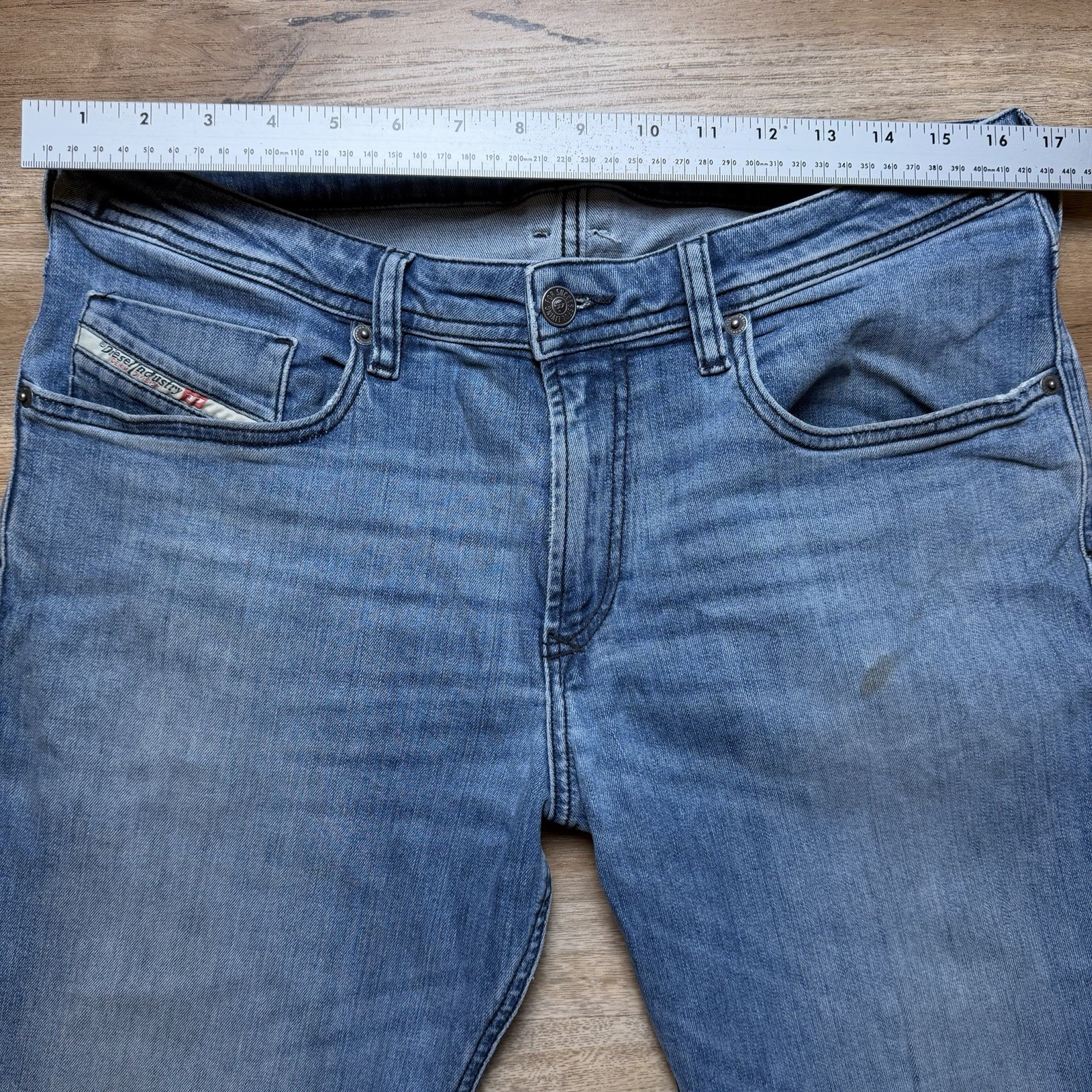 Diesel 1979 Sleenker Jeans Men 34×32 Blue Slim Skinny Stretch Thrash Punk 0LICM