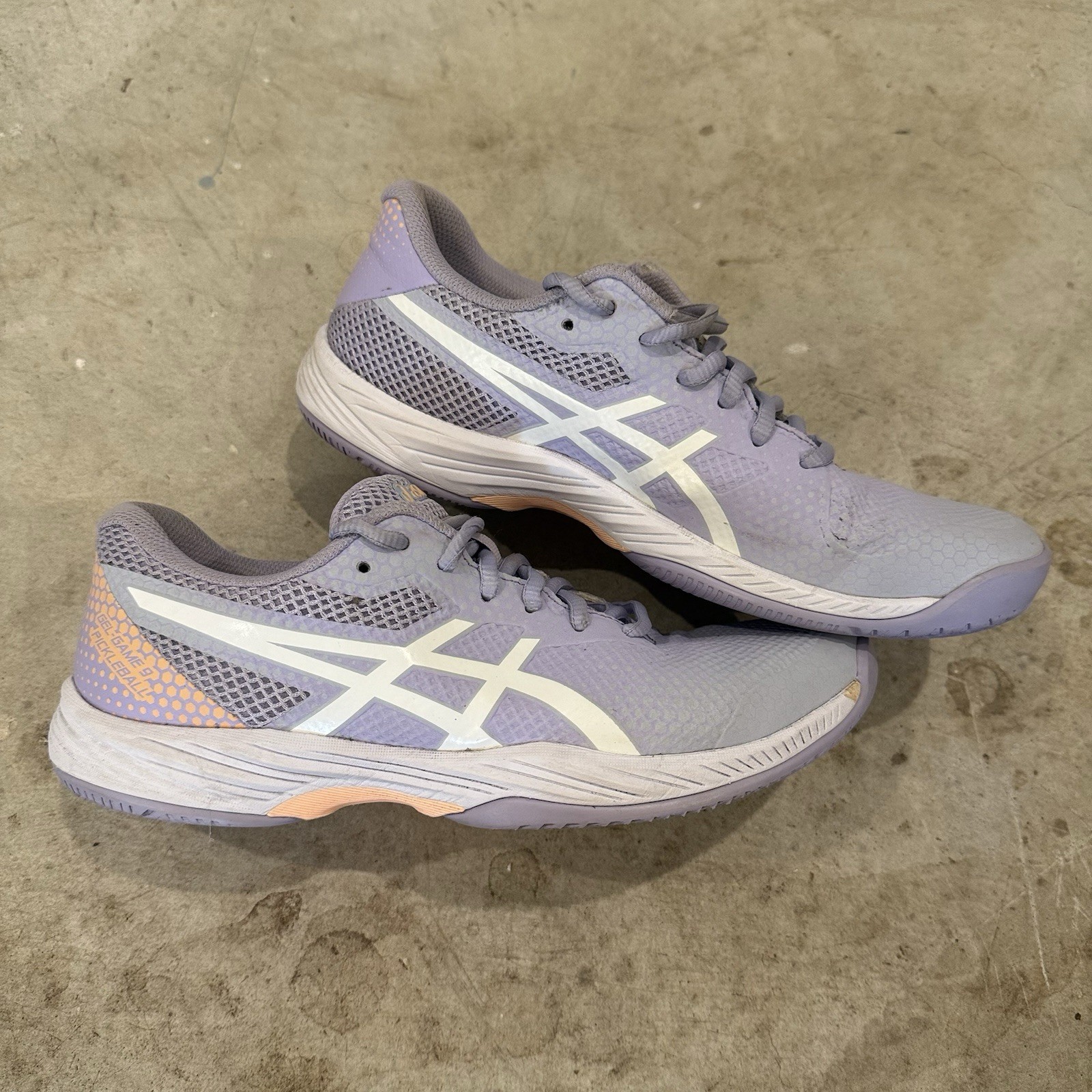 Asics Gel-Game 9 Shoes Womens 7.5 Violet Light White Tennis Pickleball Trainer