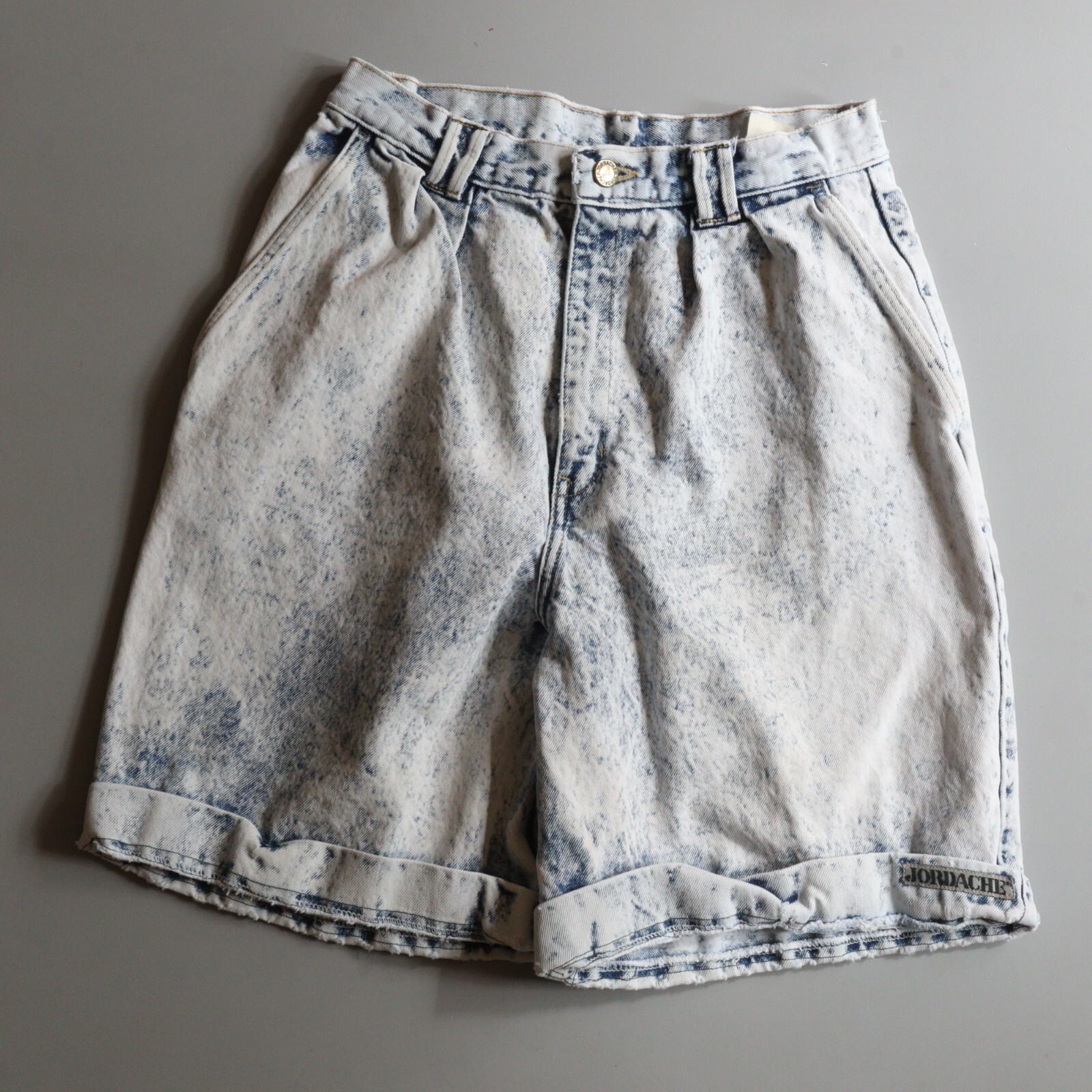 Vtg 80s Jordache Acid Wash Jean Shorts High Waist Mom Tag 10 Measure 25 Pleated