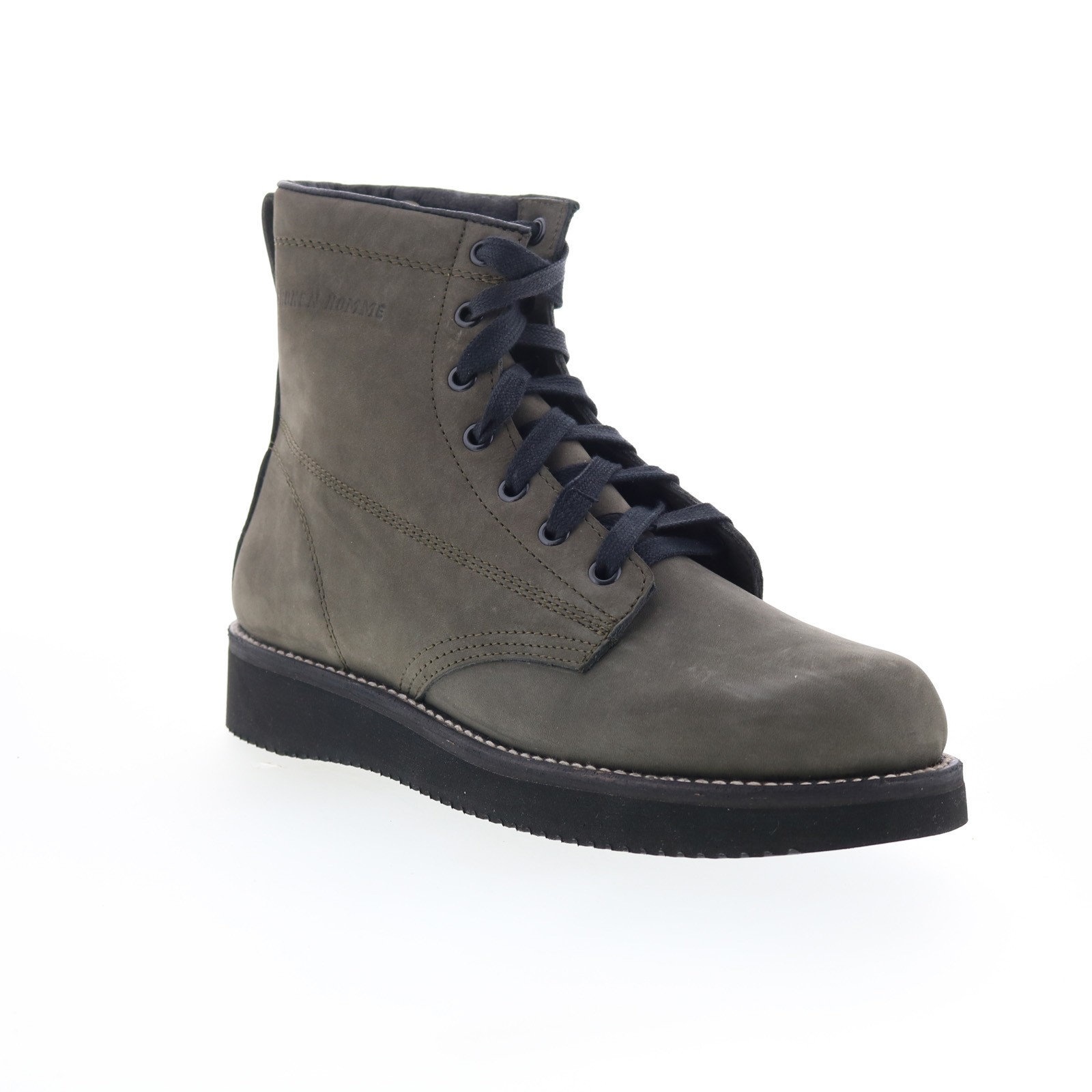 Broken Homme James Boot FB12002 Mens Green Suede Lace Up Casual Dress Boots