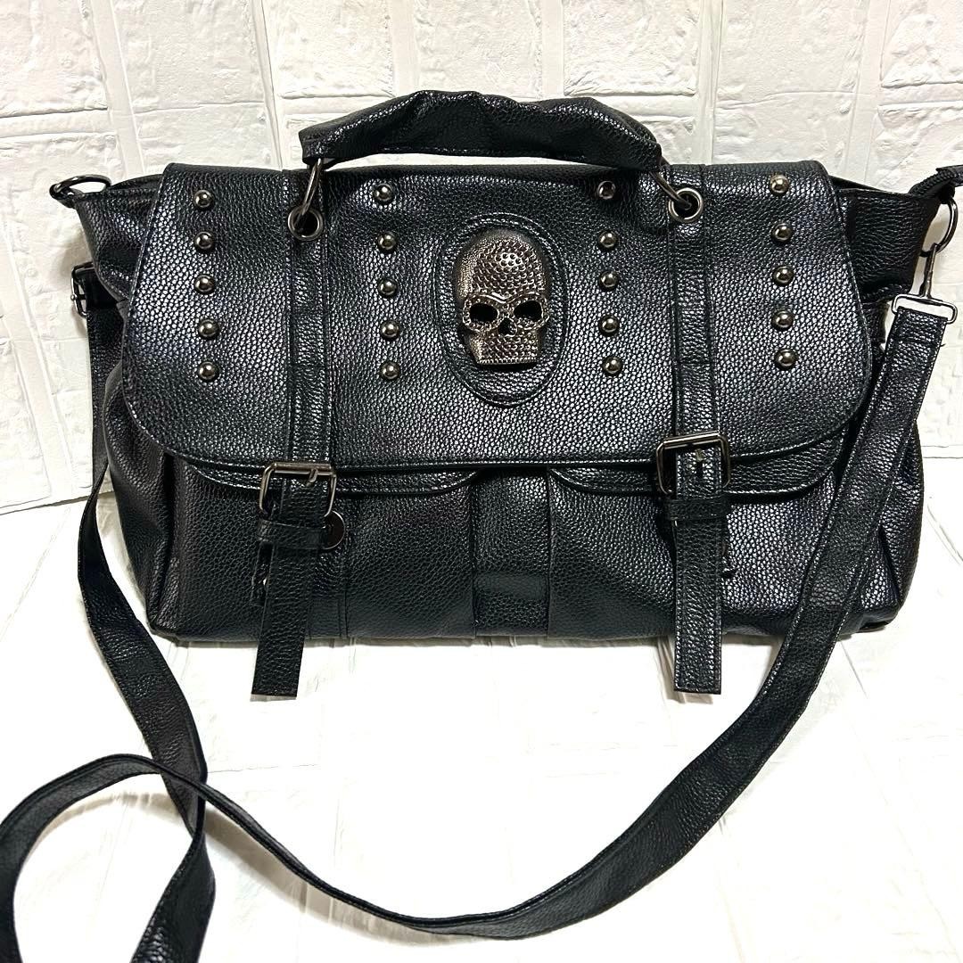 VOLCAN APHRODITE Shoulder Bag Black Skull Studs Authentic From Japan
