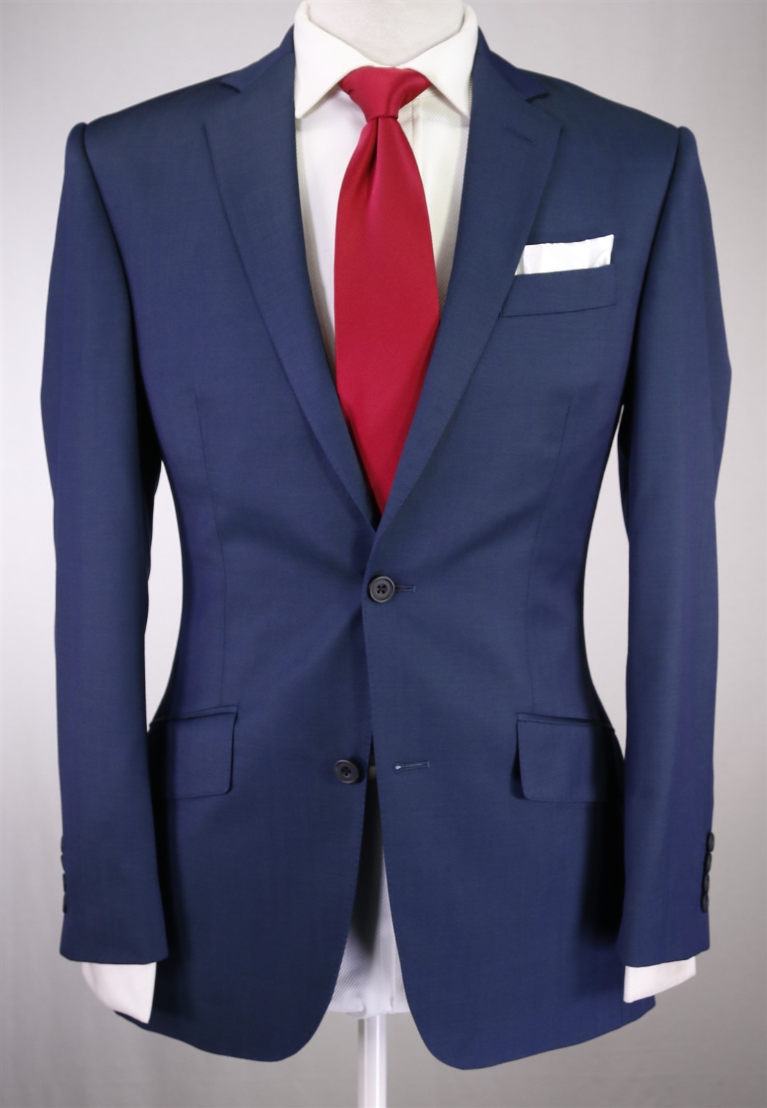 Richard James Savile Row Blue Green 2-Btn Wool Slim Fit Suit 36R