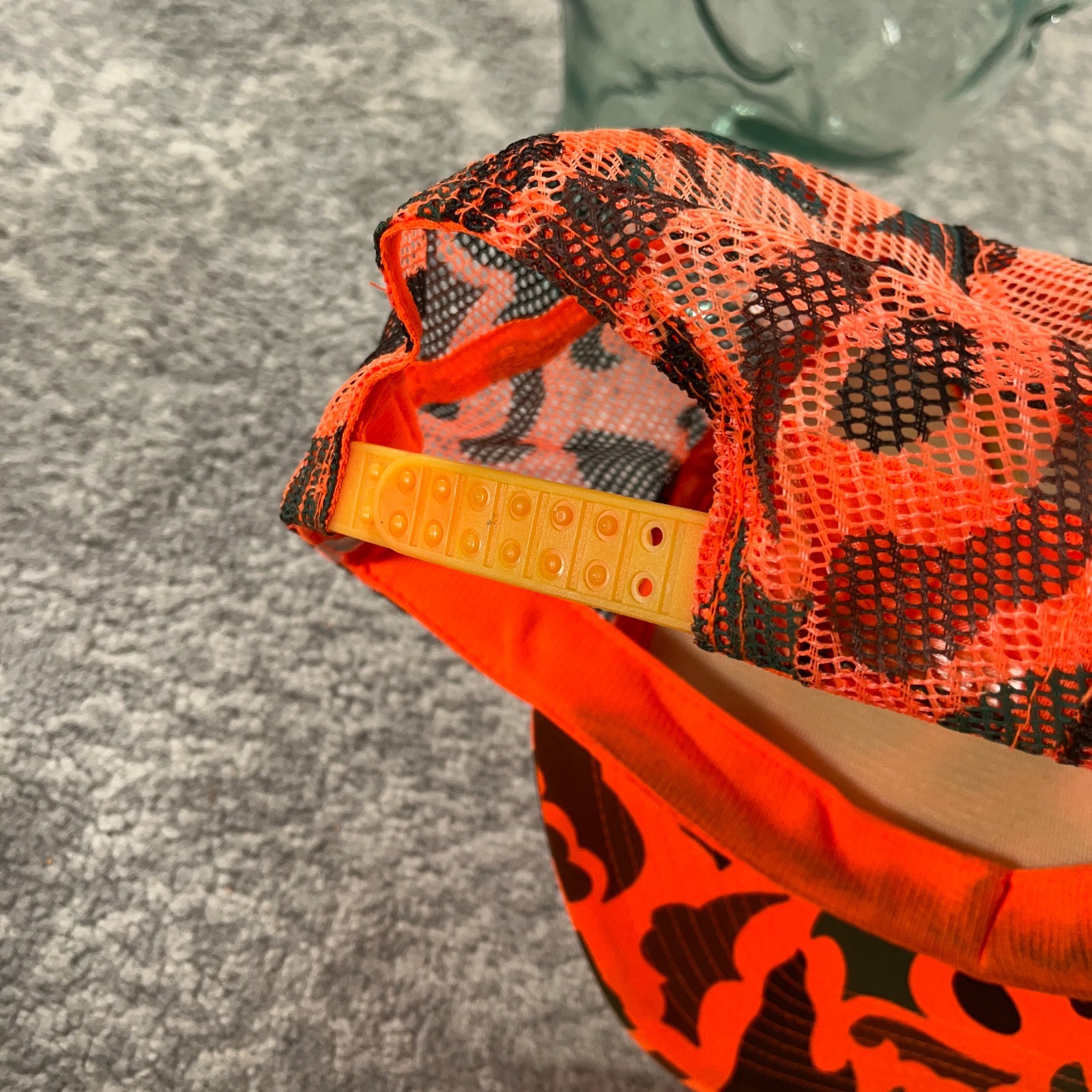 Vintage Trucker Hat Rope Cap Mens Snapback Safety Orange Camouflage 90s Outdoor