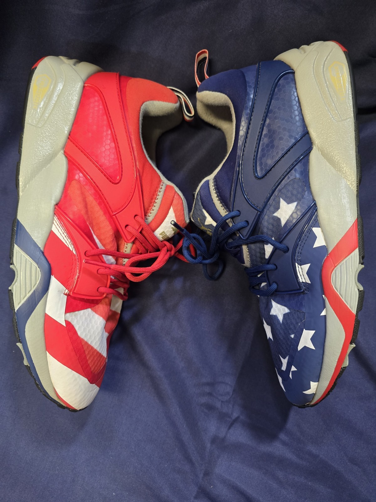 Puma Blaze Of Glory Red White Blue USA America Star Sneaker 362096-01 Mens Sz 10