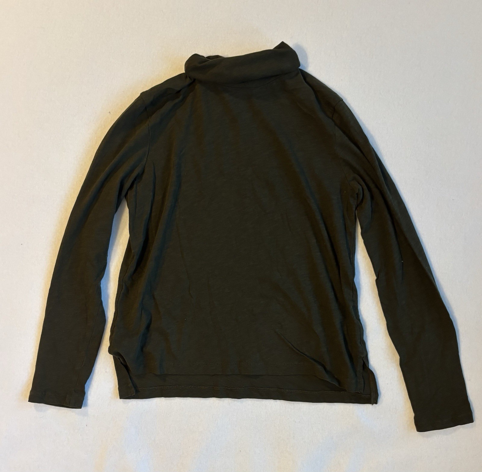 Madewell Women’s Dark Green 100% Cotton Long Sleeve Turtleneck T Shirt Size S