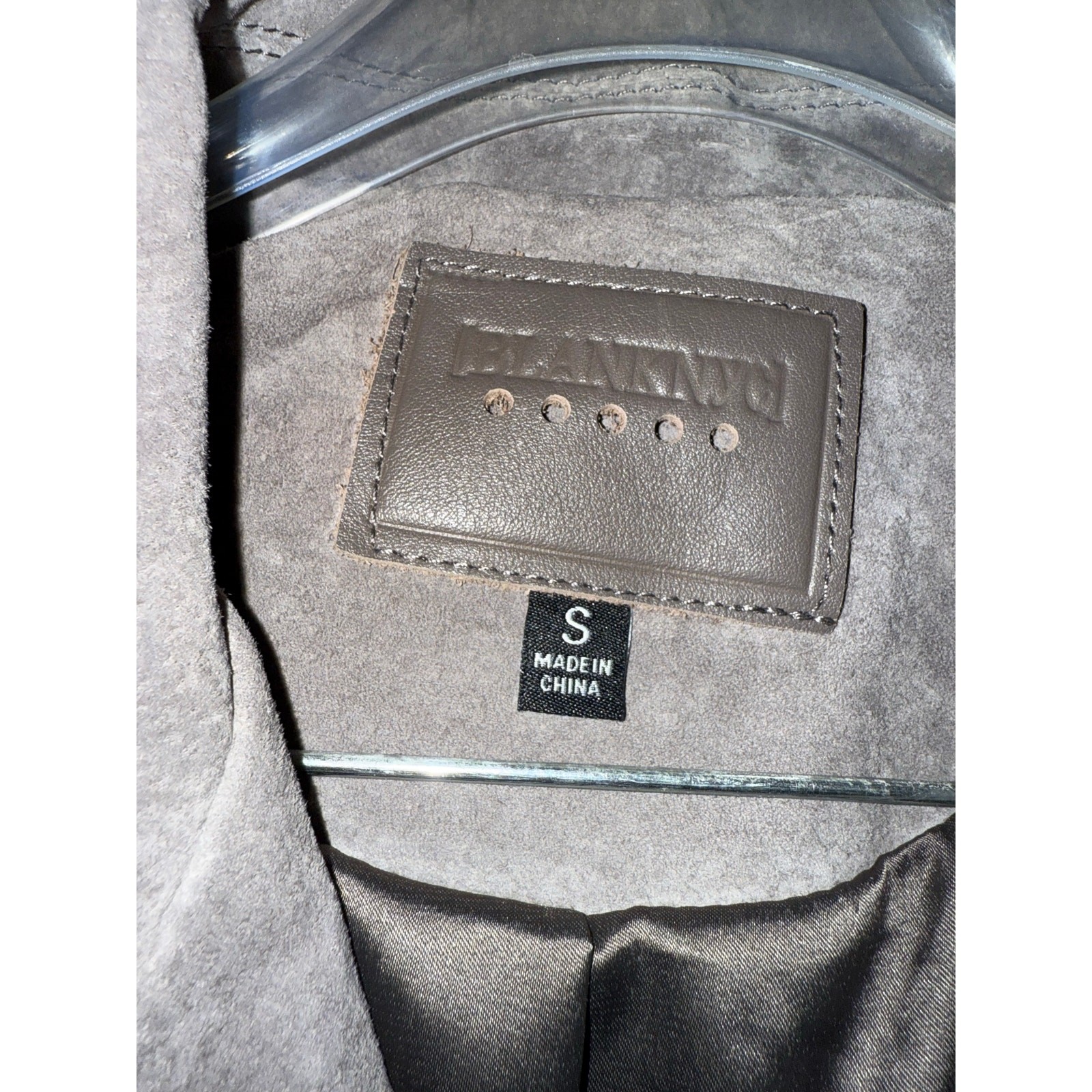 BLANKNYC Suede Moto Jacket in French Grey Size S