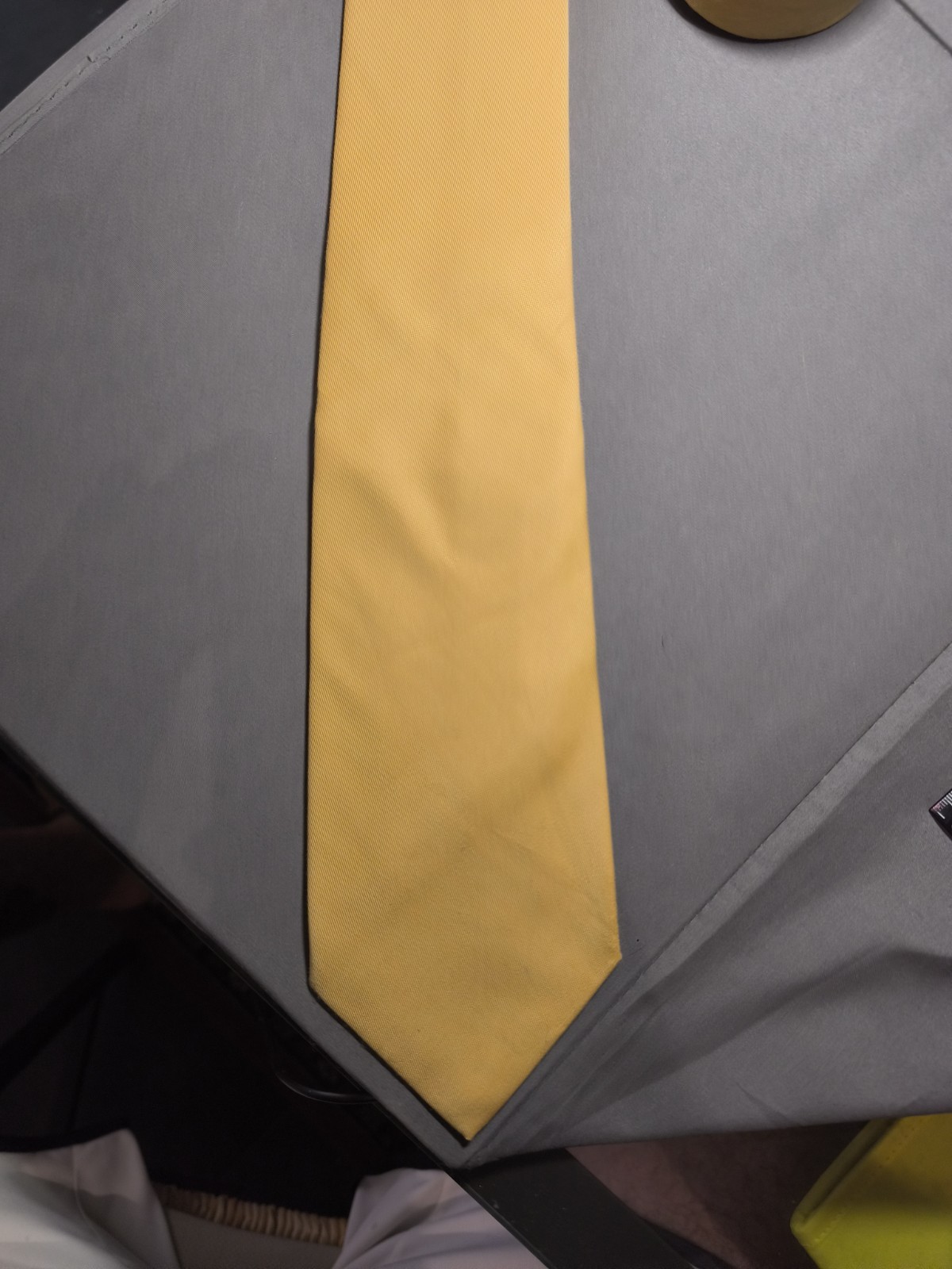 A. Di Capua Napoli – Mustard Yellow Solid Cotton Tailored Tie