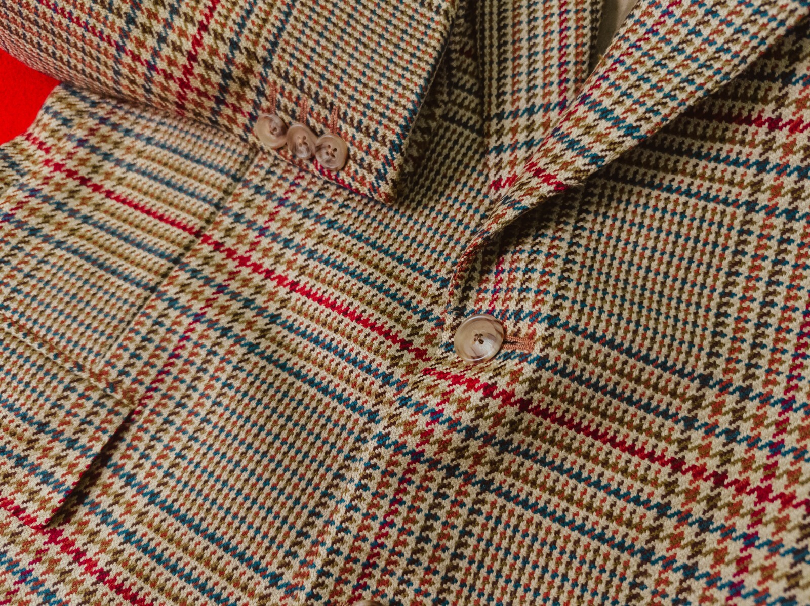 CORNELIANI Sartoria Men 90% Wool 10% Cashmere Plaid Beige Size 48 / M Jacket