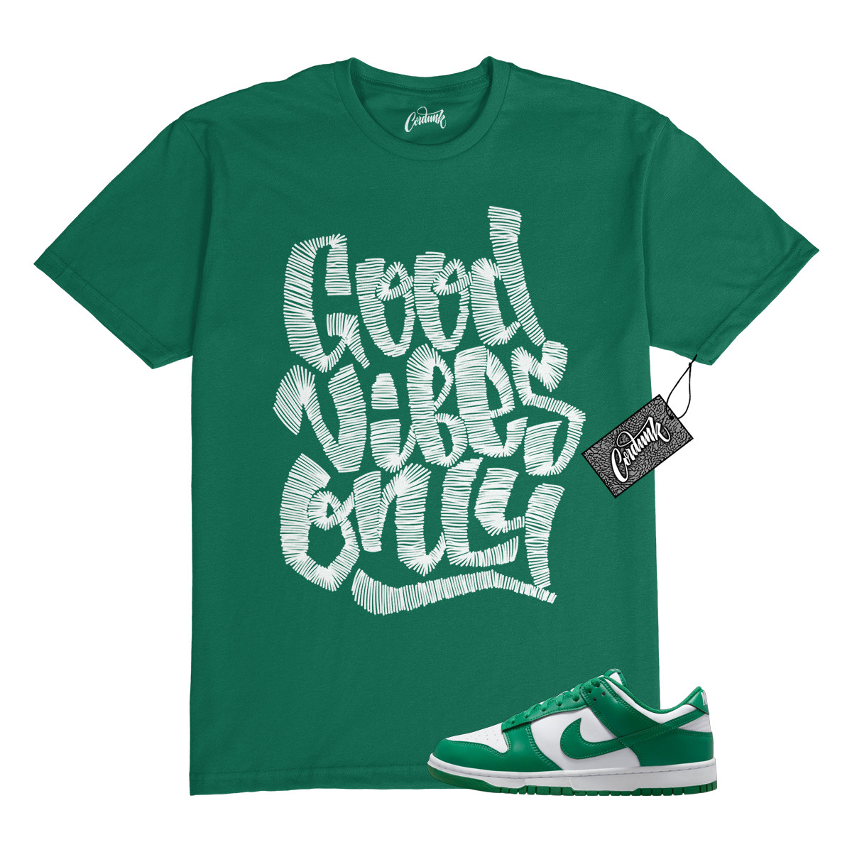 Dunk Malachite Green White Low T Shirt Match GVO