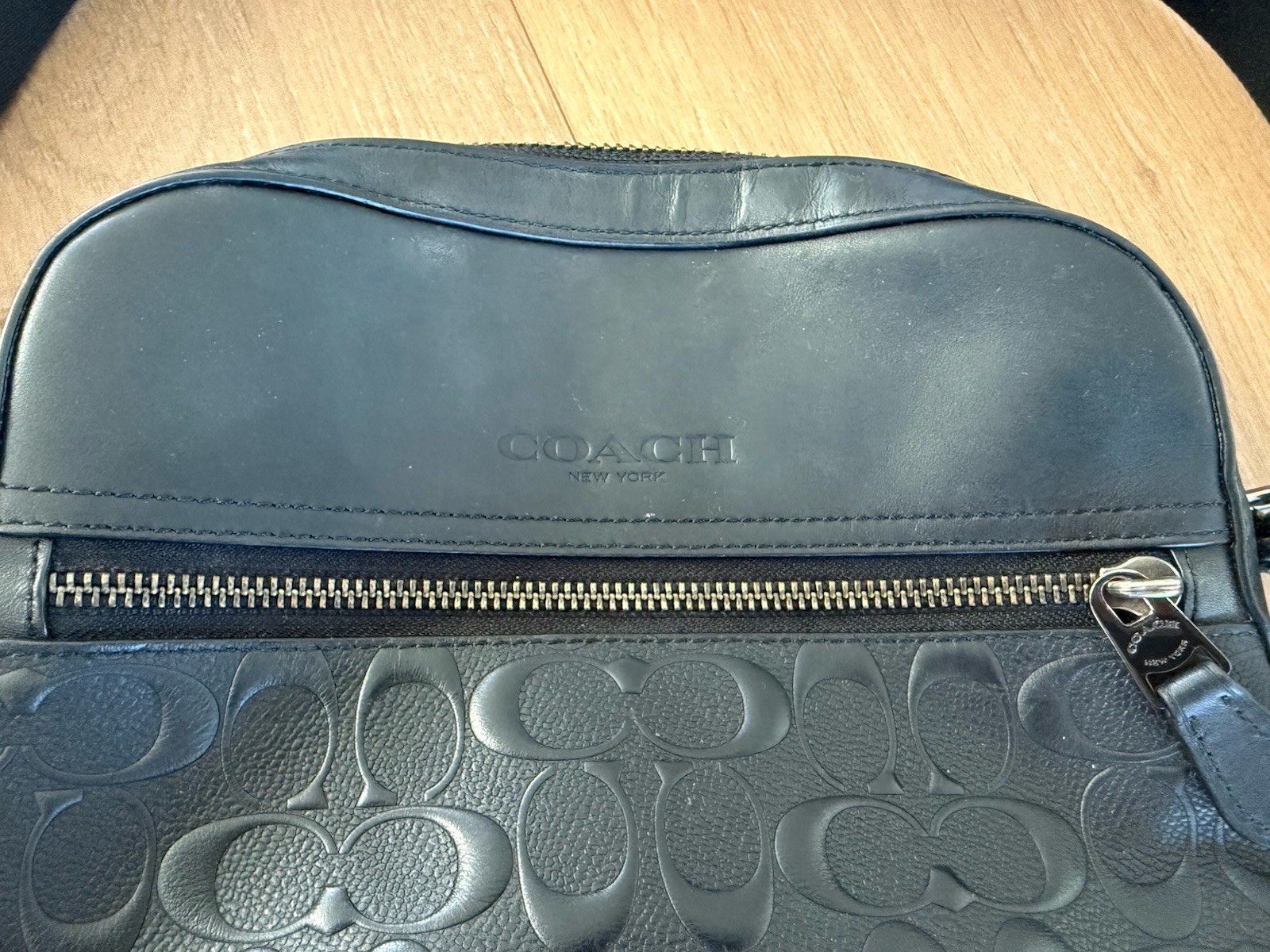 Coach Houston Flight Bag In Signature Leather Crossbody Mens Unisex 4009 Black
