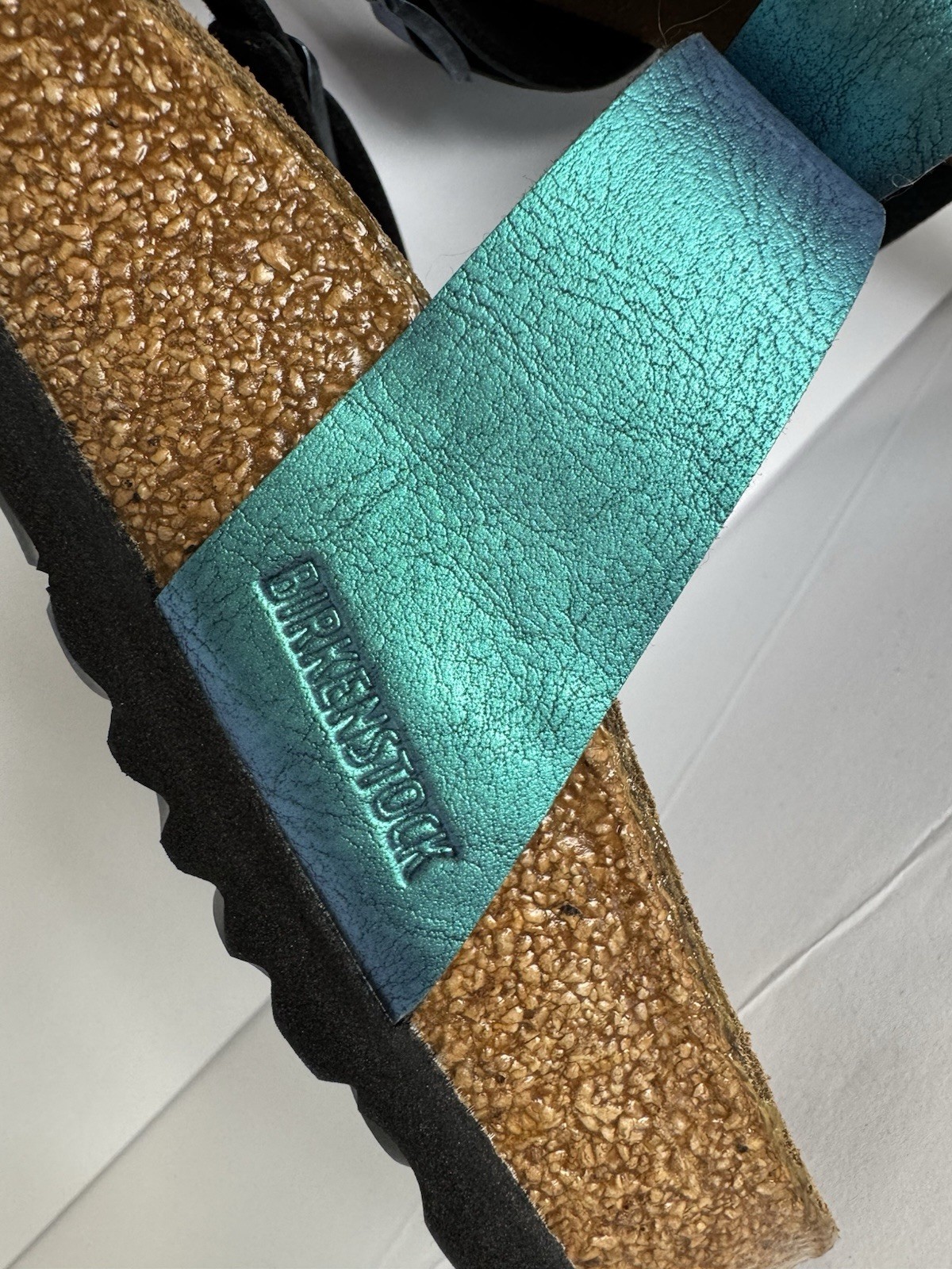 Birkenstock Sandals Toe Loop Mayari Size 38 Birko-Flor Graceful Gemm Blue-Green