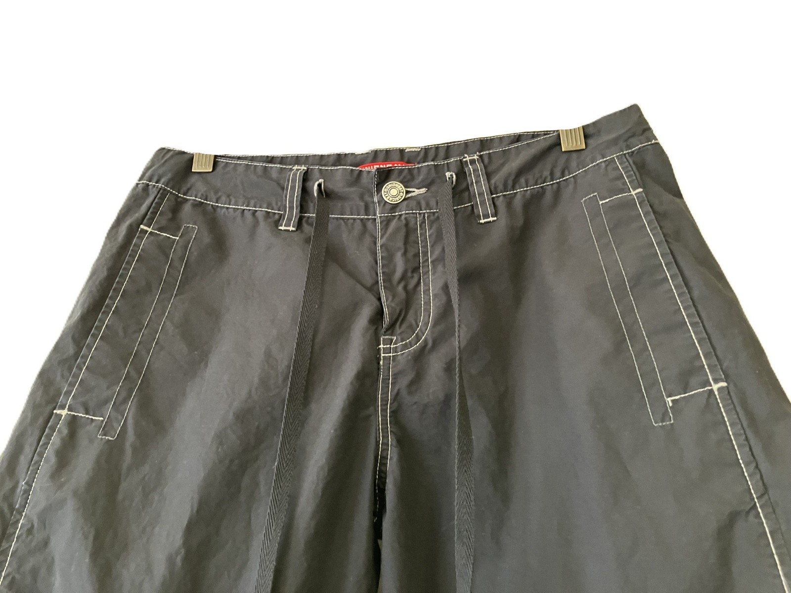 UNIONBAY Black Cargo Capris Contrast Stitching Size 7