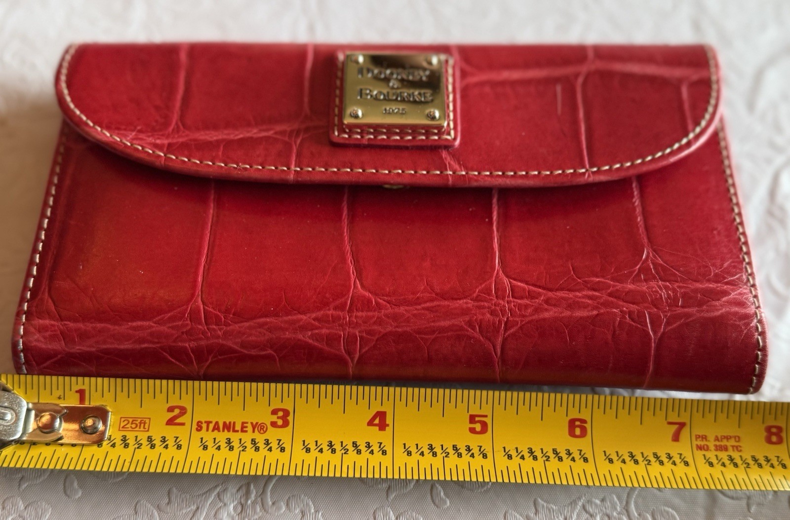 Dooney & Bourle Croc Embossed Checkbook Wallet