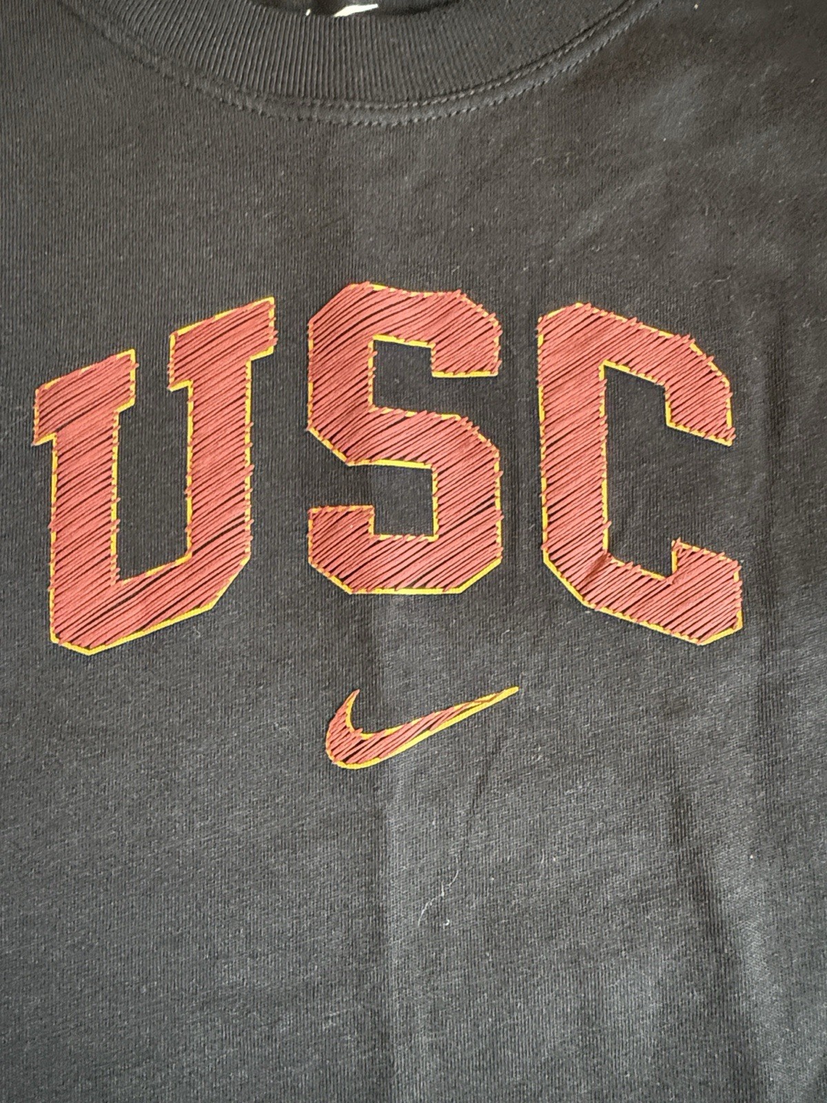 Nike USC Cropped Long Sleeve Graphic Tee Black Women’s M Loose Fit