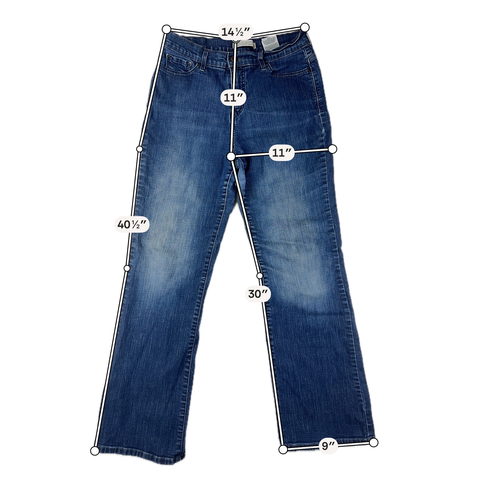 Levi’s Jeans Womens Perfect Slim Bootcut 12 M Blue Denim Studded Cotton Blend