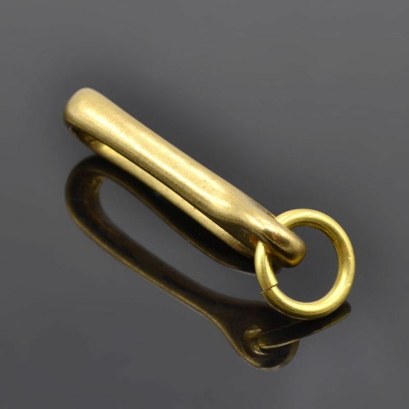S Retro Solid Brass KeyChain Key Ring Belt U Hook Wallet Chain Fish Hook k