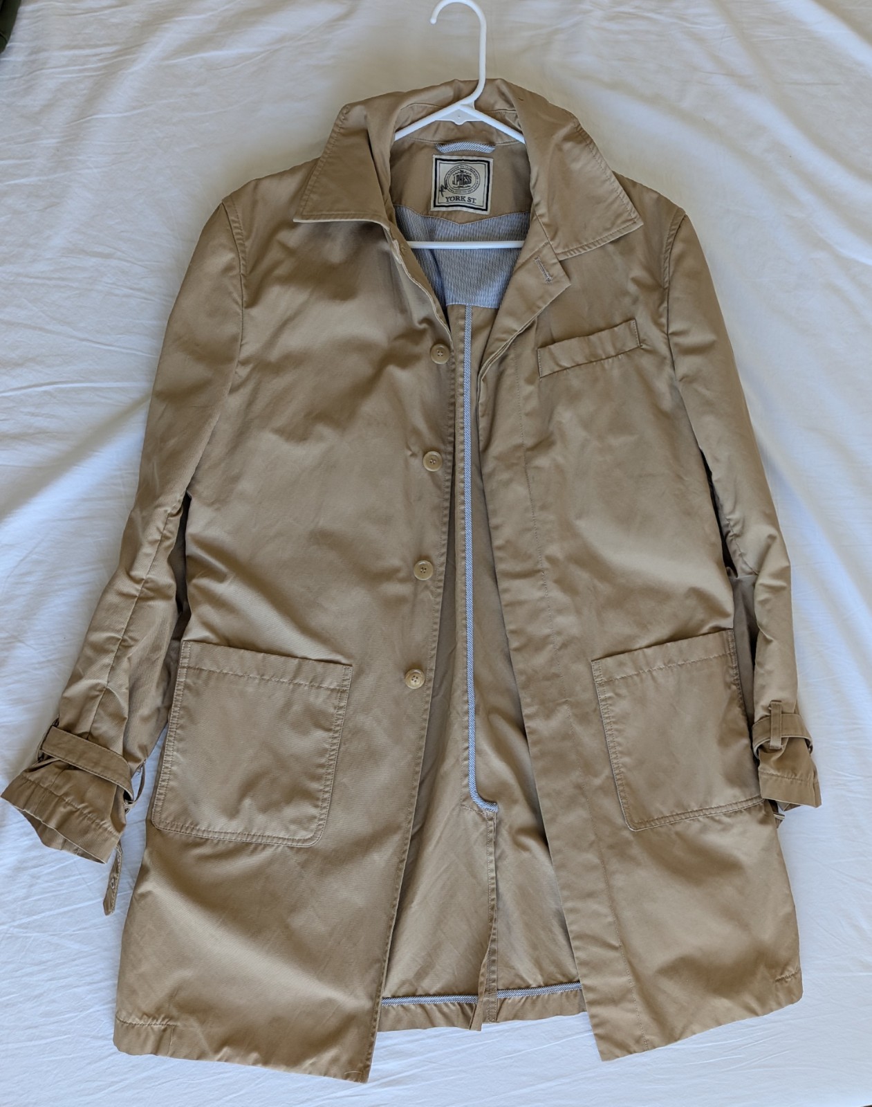 J.Press Beige Rain/Car Coat Size S/M